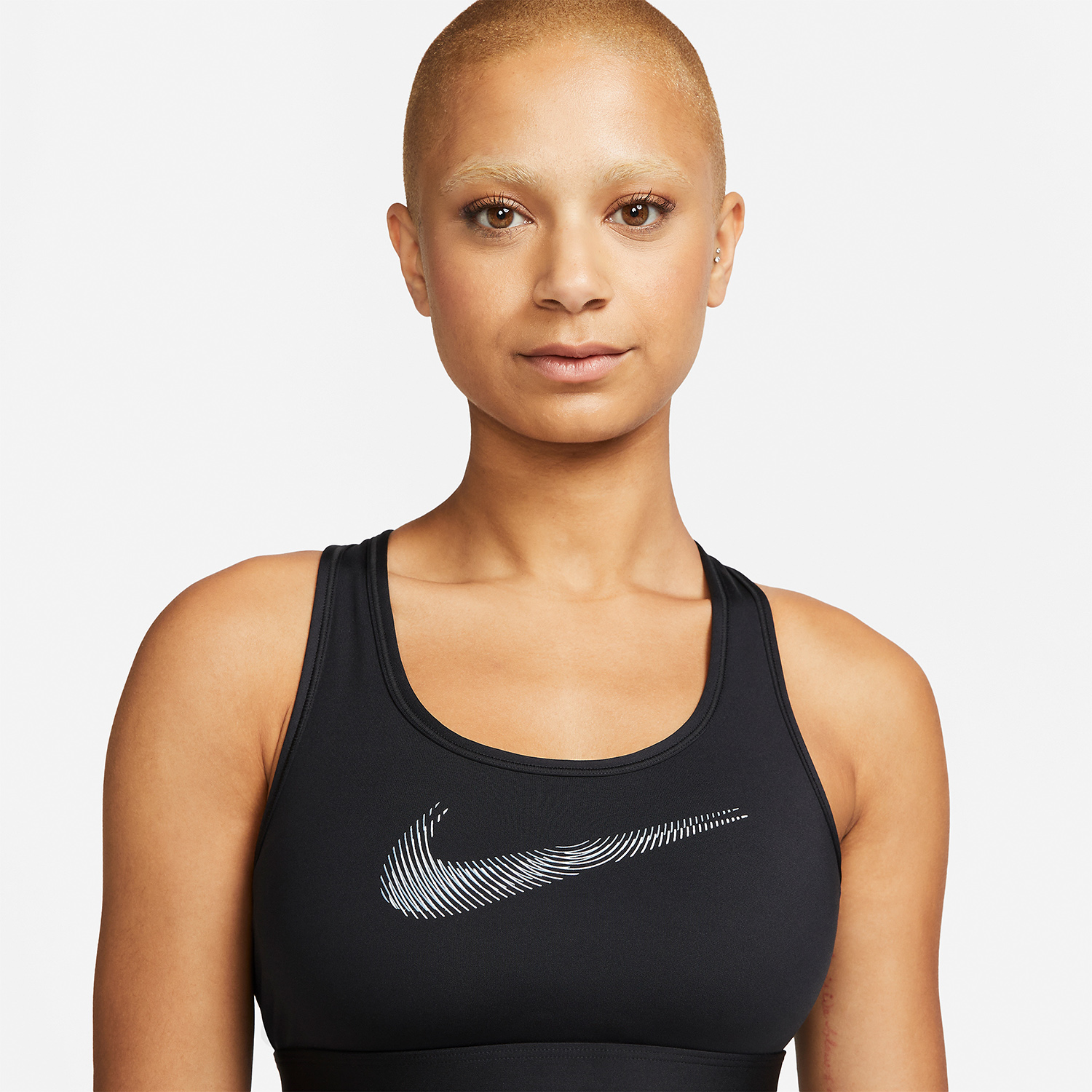 Nike Dri-FIT Swoosh Reggiseno Sportivo - Black/Cool Grey