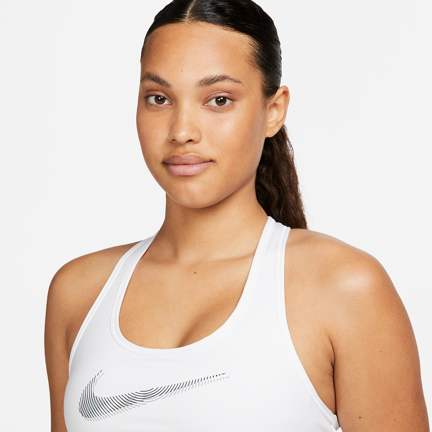 Nike Dri-FIT Swoosh Reggiseno Sportivo - White/Black