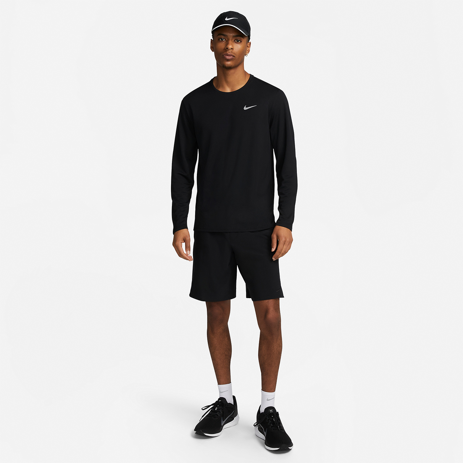 Nike Dri-FIT UV Miler Maglia - Black/Reflective Silver