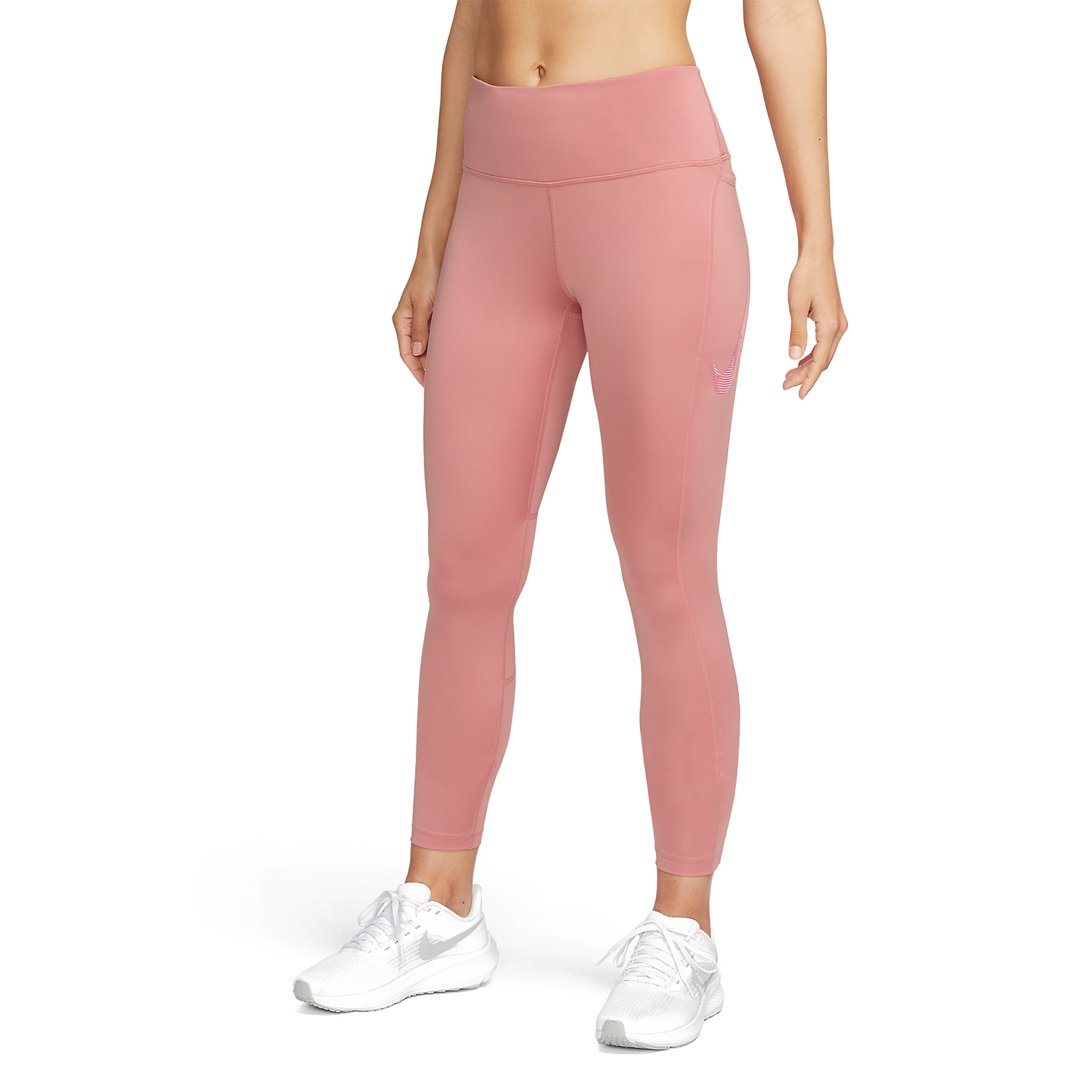 Nike Fast Swoosh 7/8 Tights - Red Stardust/Fierce Pink