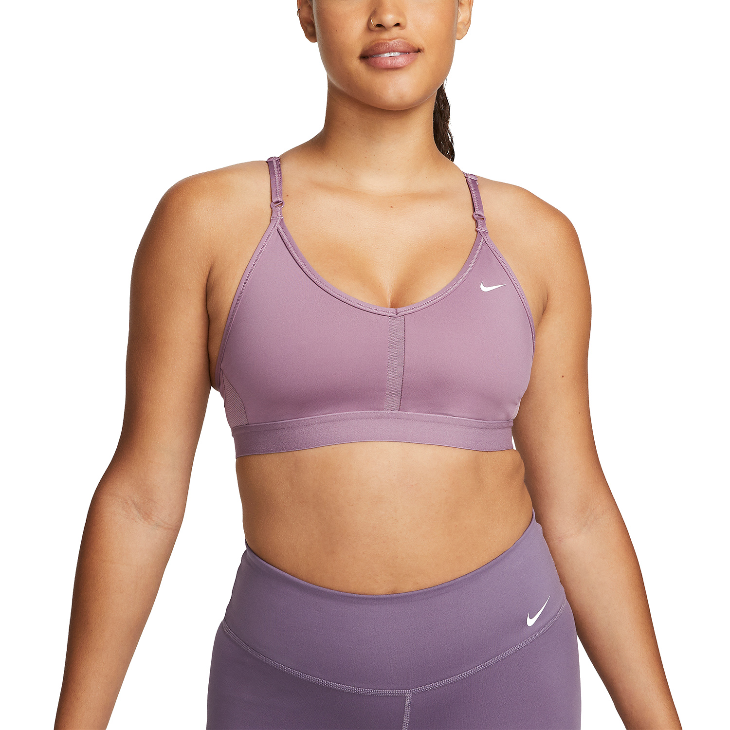 Nike Indy Women's Training Sports Bra - Violet Dust/White