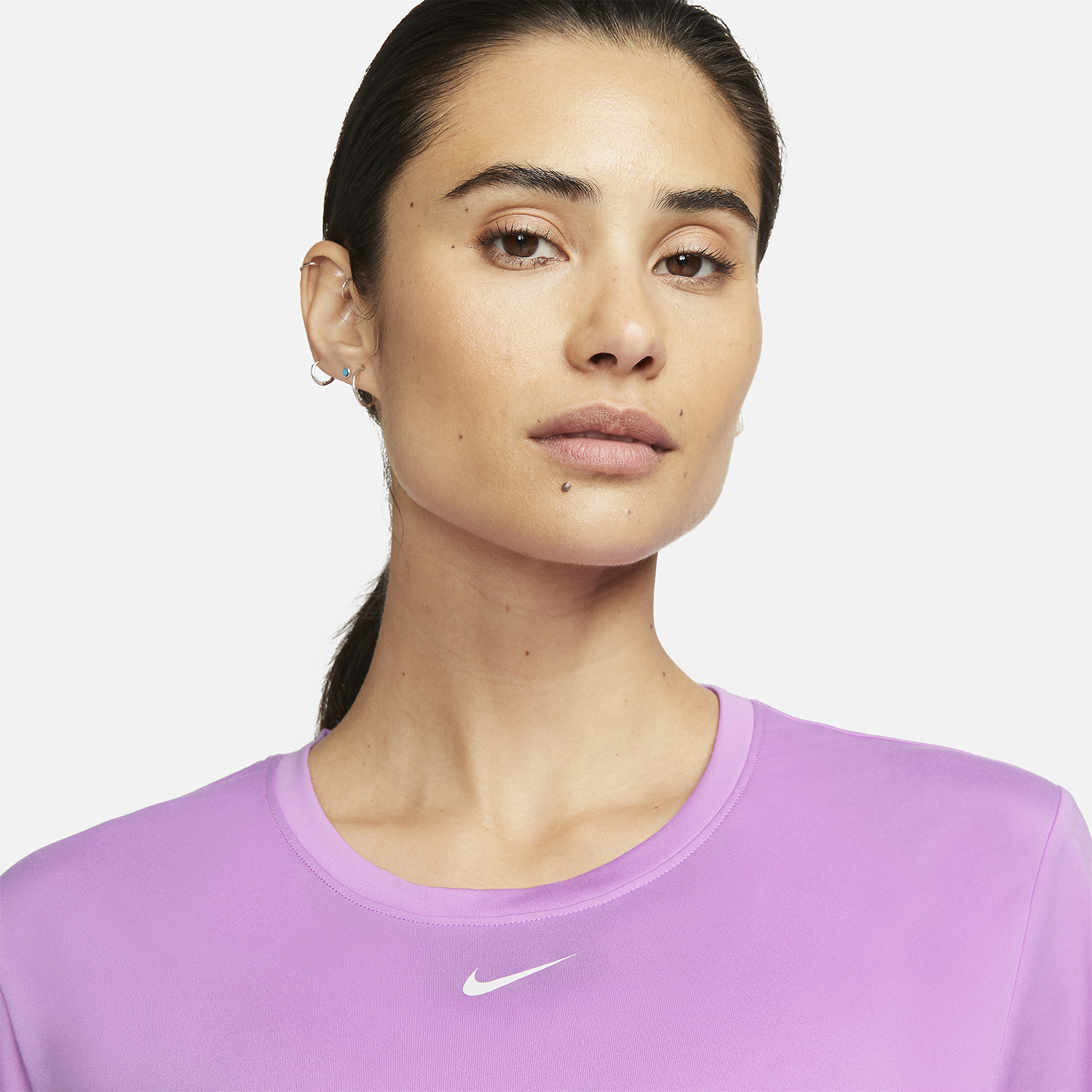 Nike One Dri-FIT Logo Camiseta - Rush Fuchsia/White