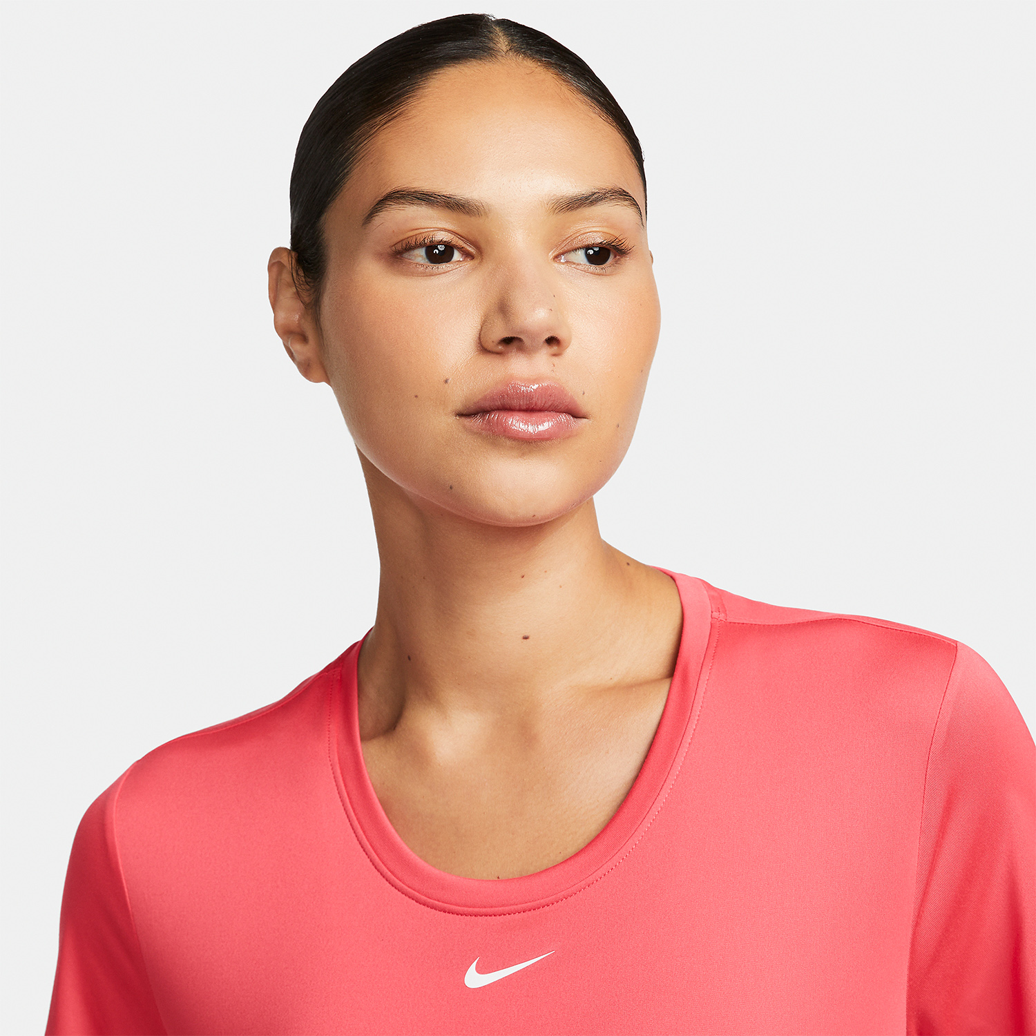 Nike One Dri-FIT Logo Camiseta - Light Fusion Red/White