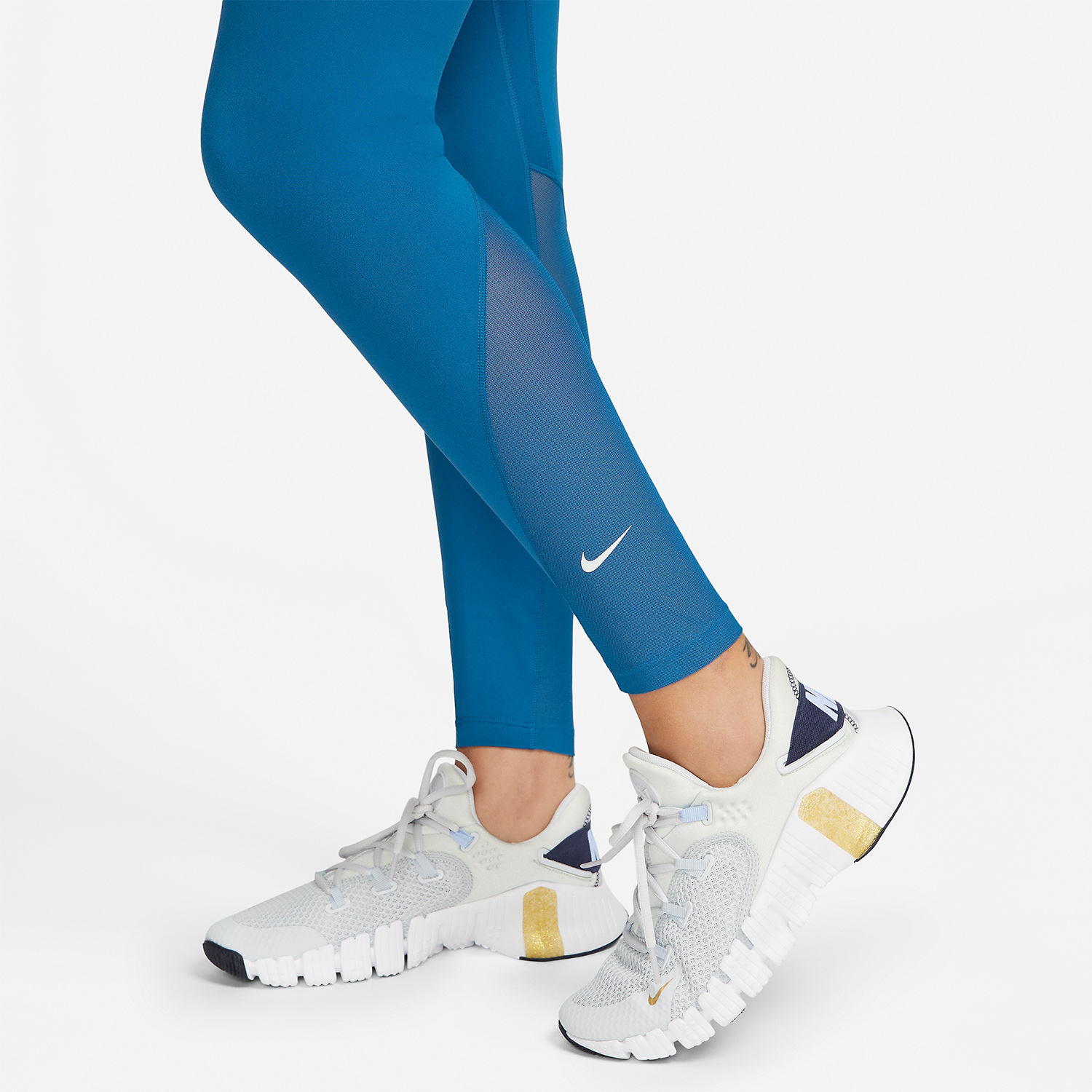 Nike One Mid Rise 7/8 Tights - Industrial Blue/White