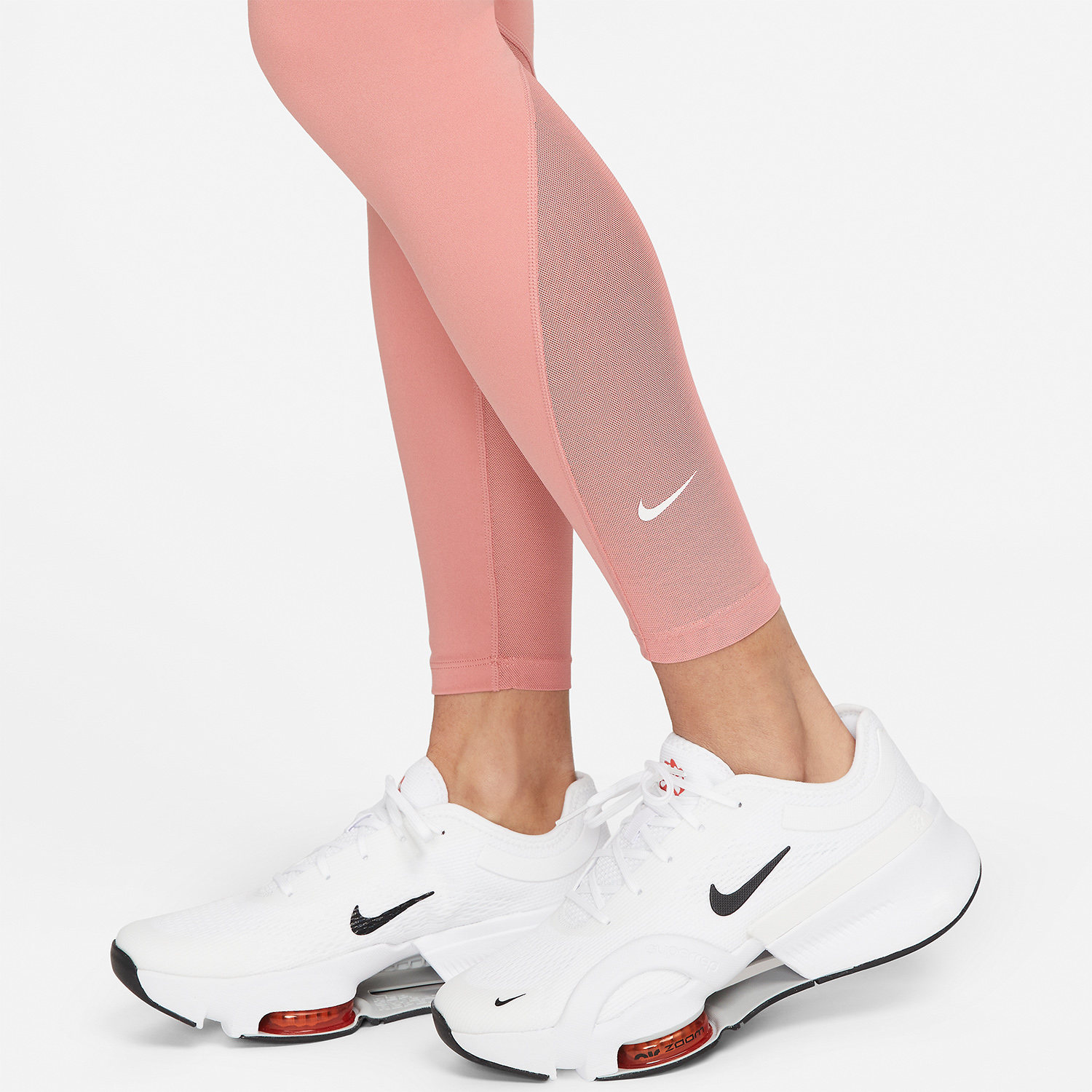 Nike One Mid Rise 7/8 Tights - Red Stardust/White