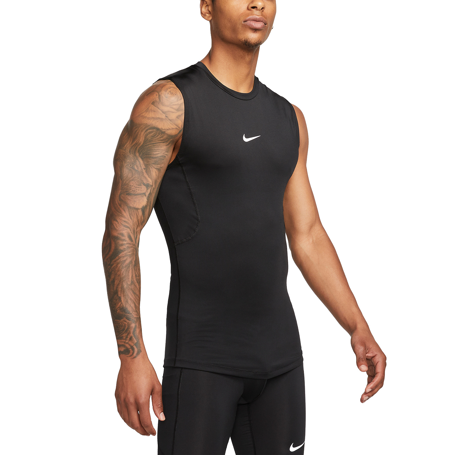 Nike Pro Dri-FIT Logo Top - Black/White