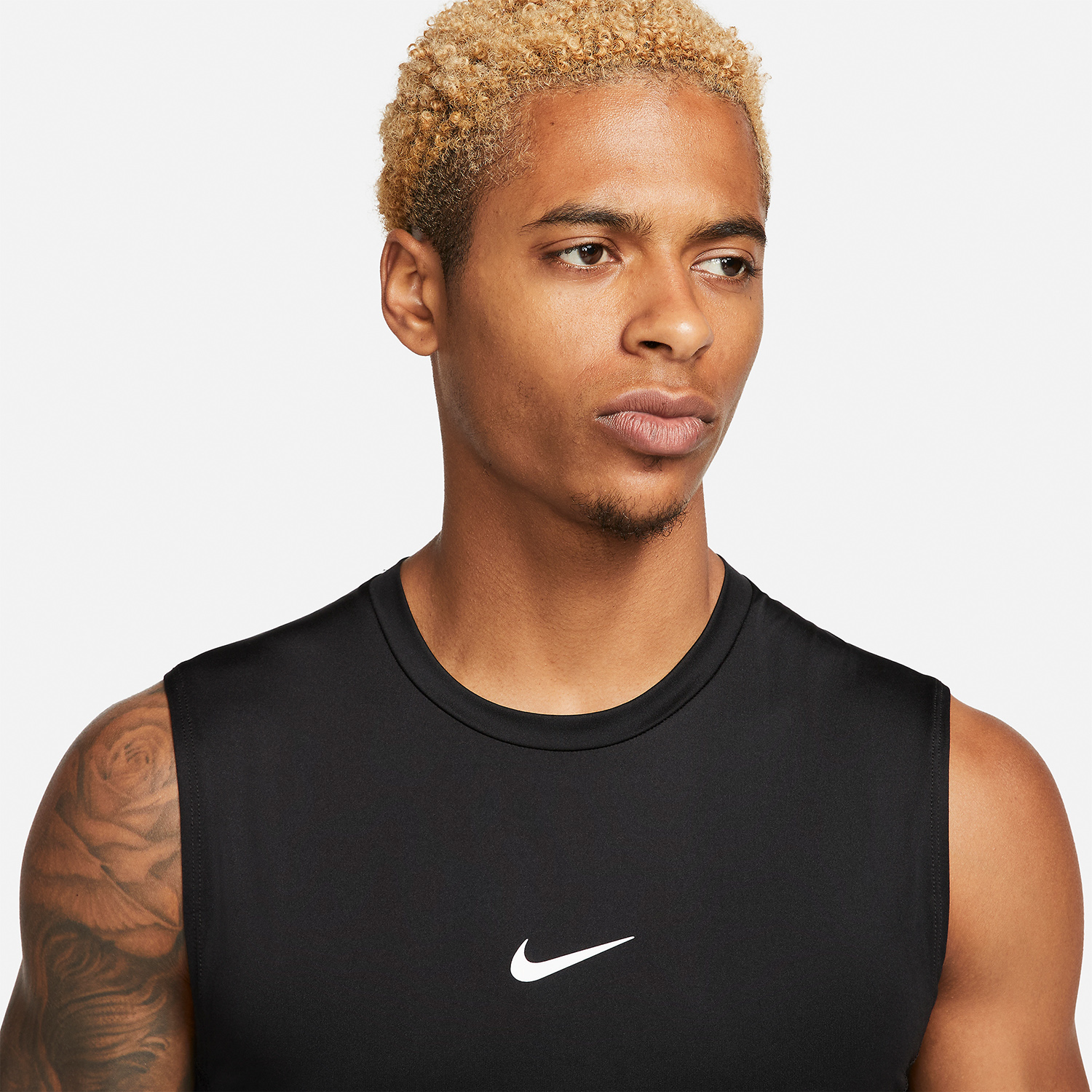 Nike Pro Dri-FIT Logo Tank - Black/White