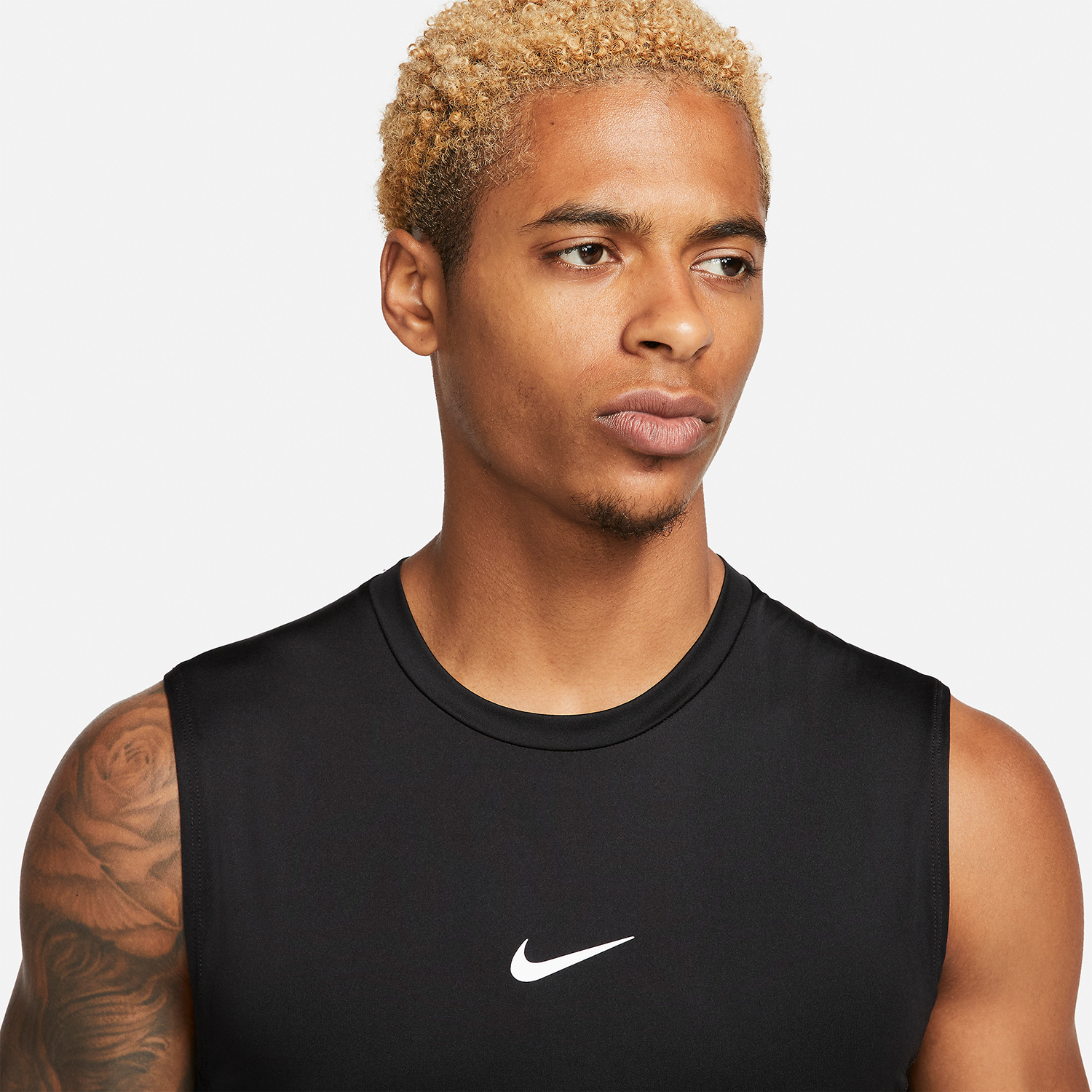 Nike Pro Dri-FIT Logo Canotta - Black/White