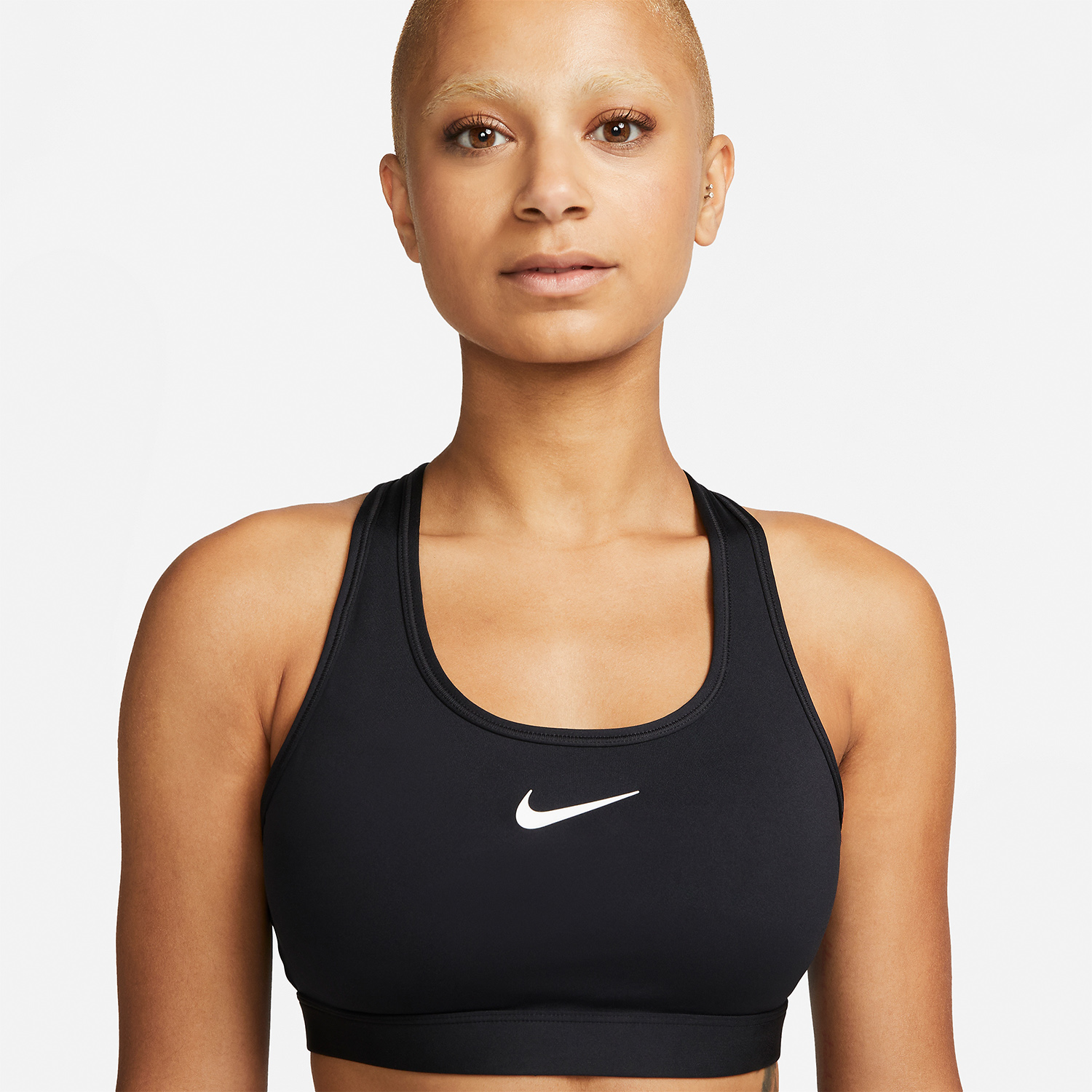 Nike Swoosh Dri-FIT Reggiseno Sportivo - Black/White