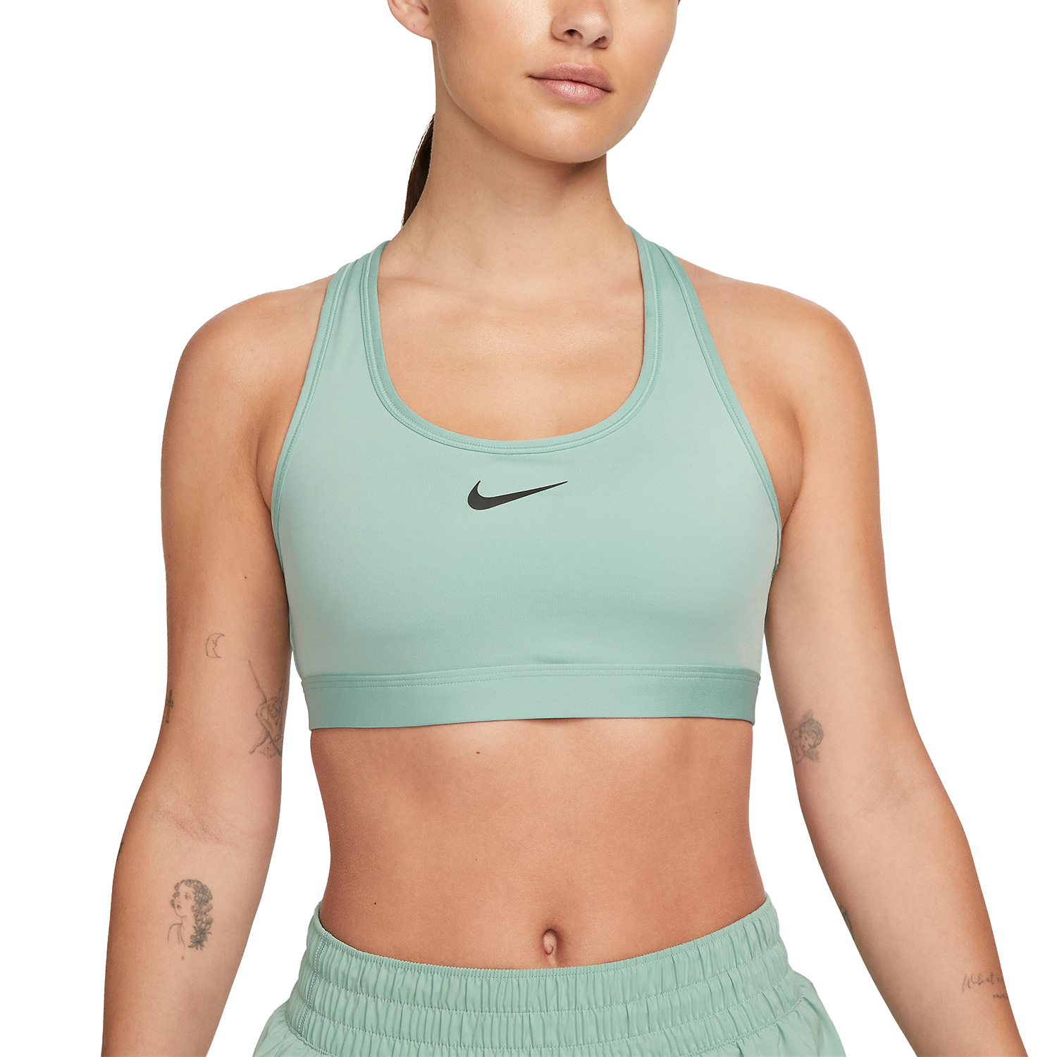 Nike Swoosh Dri-FIT Women's Sports Bra - Mineral/Black