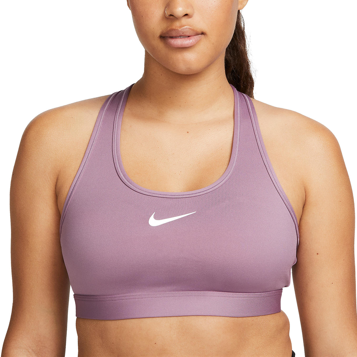 Nike Swoosh Dri-FIT Sports Bra - Violet Dust/White