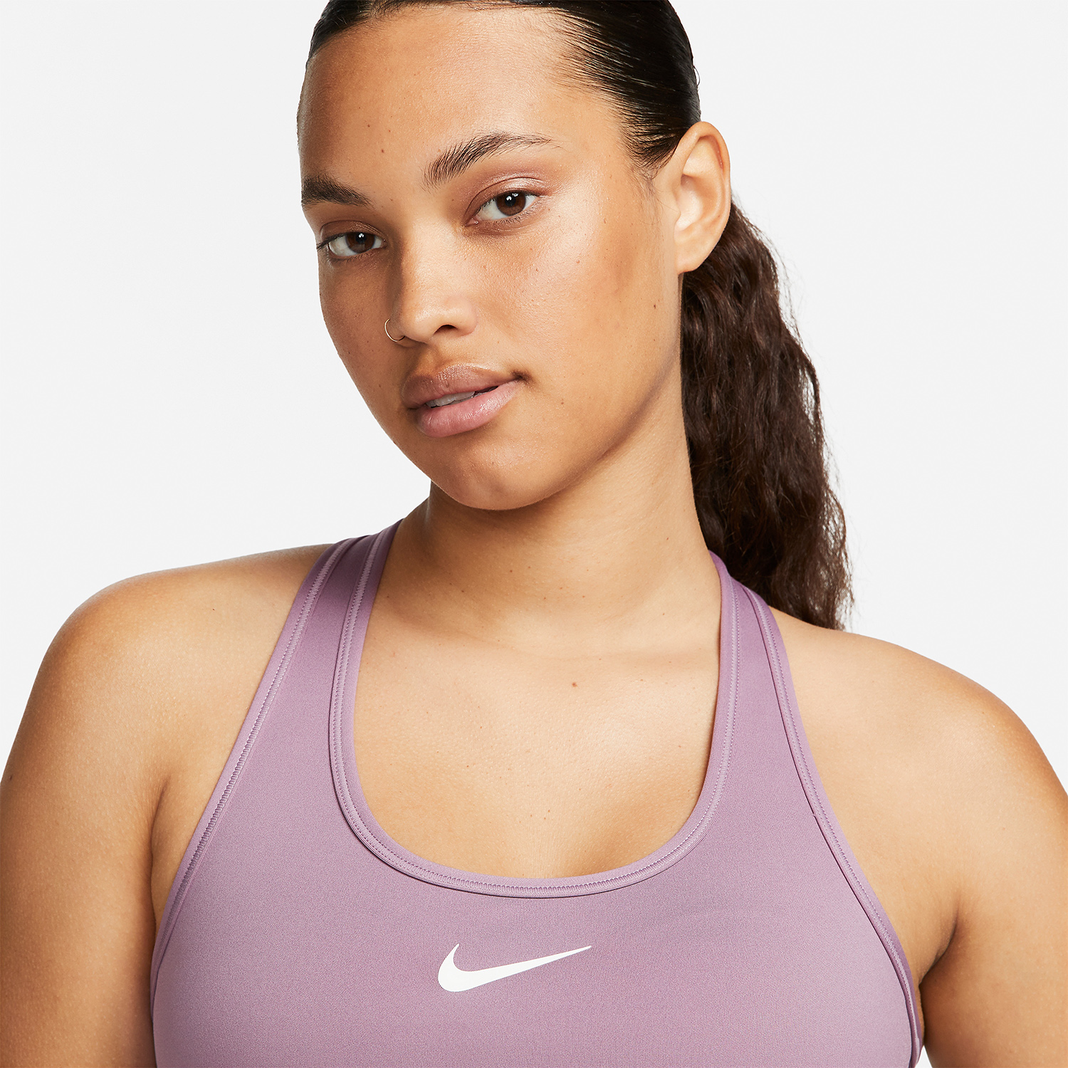 Nike swoosh sports bra hot sale pink