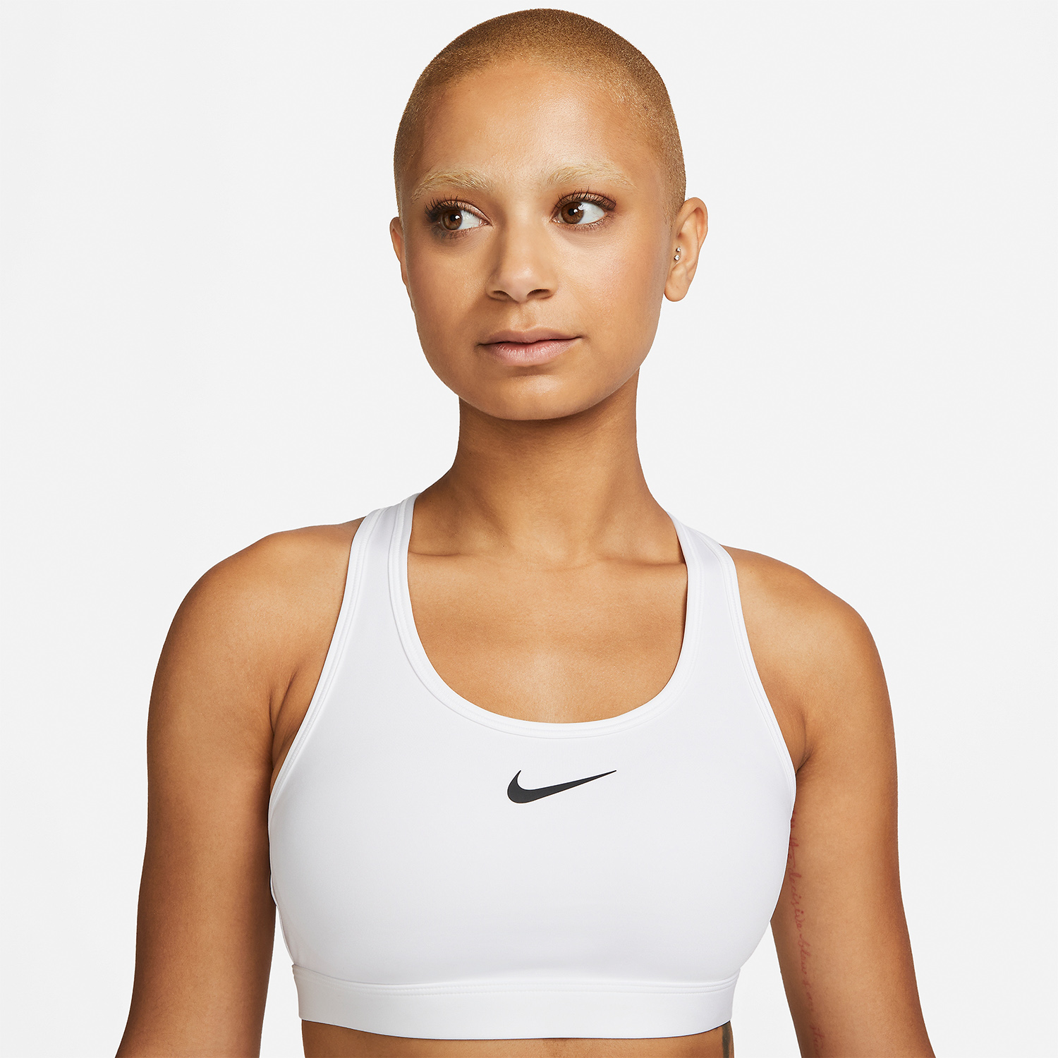 Nike Swoosh Dri-FIT Sports Bra - White/Stone Mauve/Black