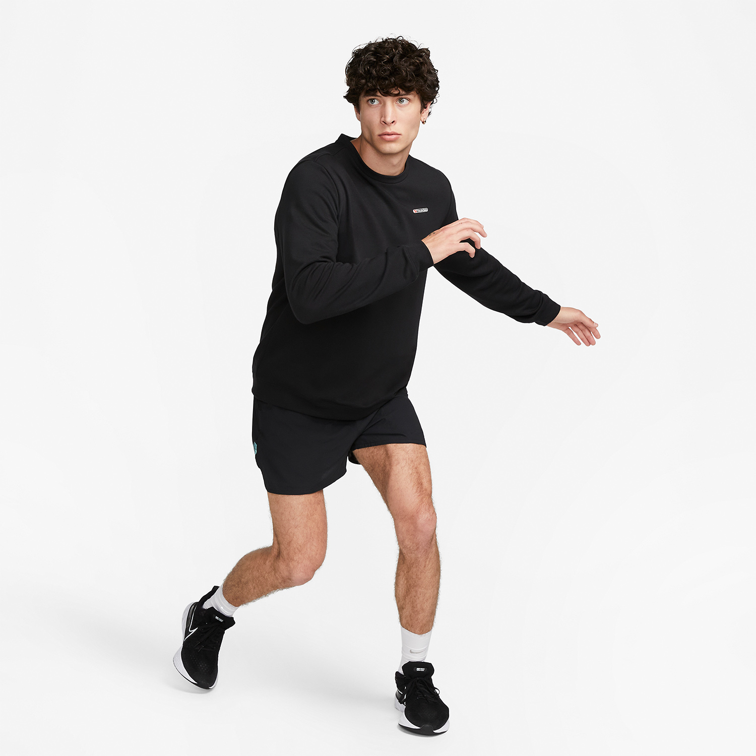 Nike Track Club Men's Running Shirt - Black/Summit White