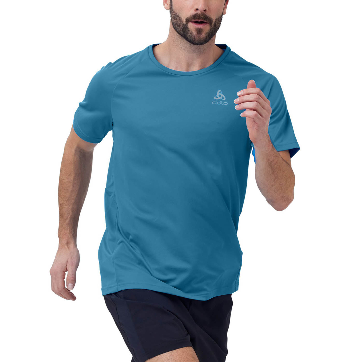 Odlo Crew Essential Camiseta de Running Hombre Saxony Blue