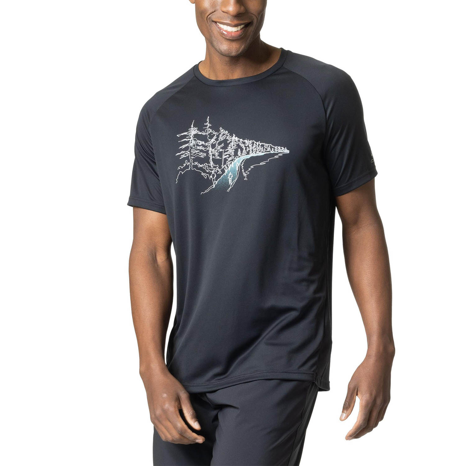 Odlo Crew Essential Print Camiseta de Running Hombre - Black