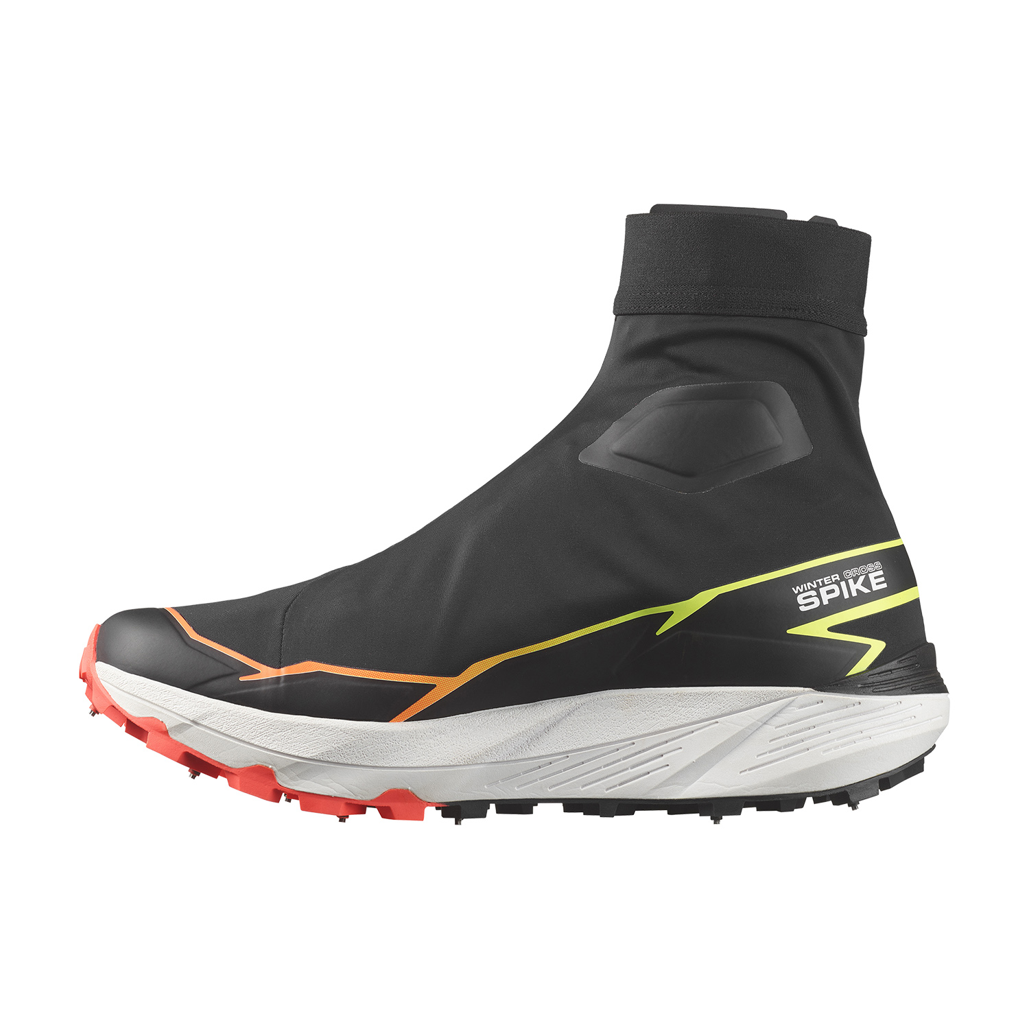 Salomon Winter Cross Spike - Black/Fiery Coral/Safety Yellow