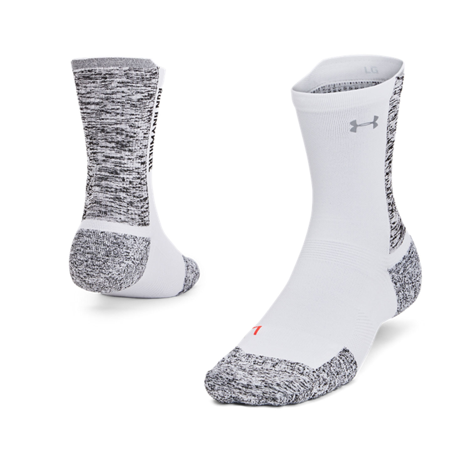 Under Armour ArmourDry Run Cushion Socks - White/Black/Reflective