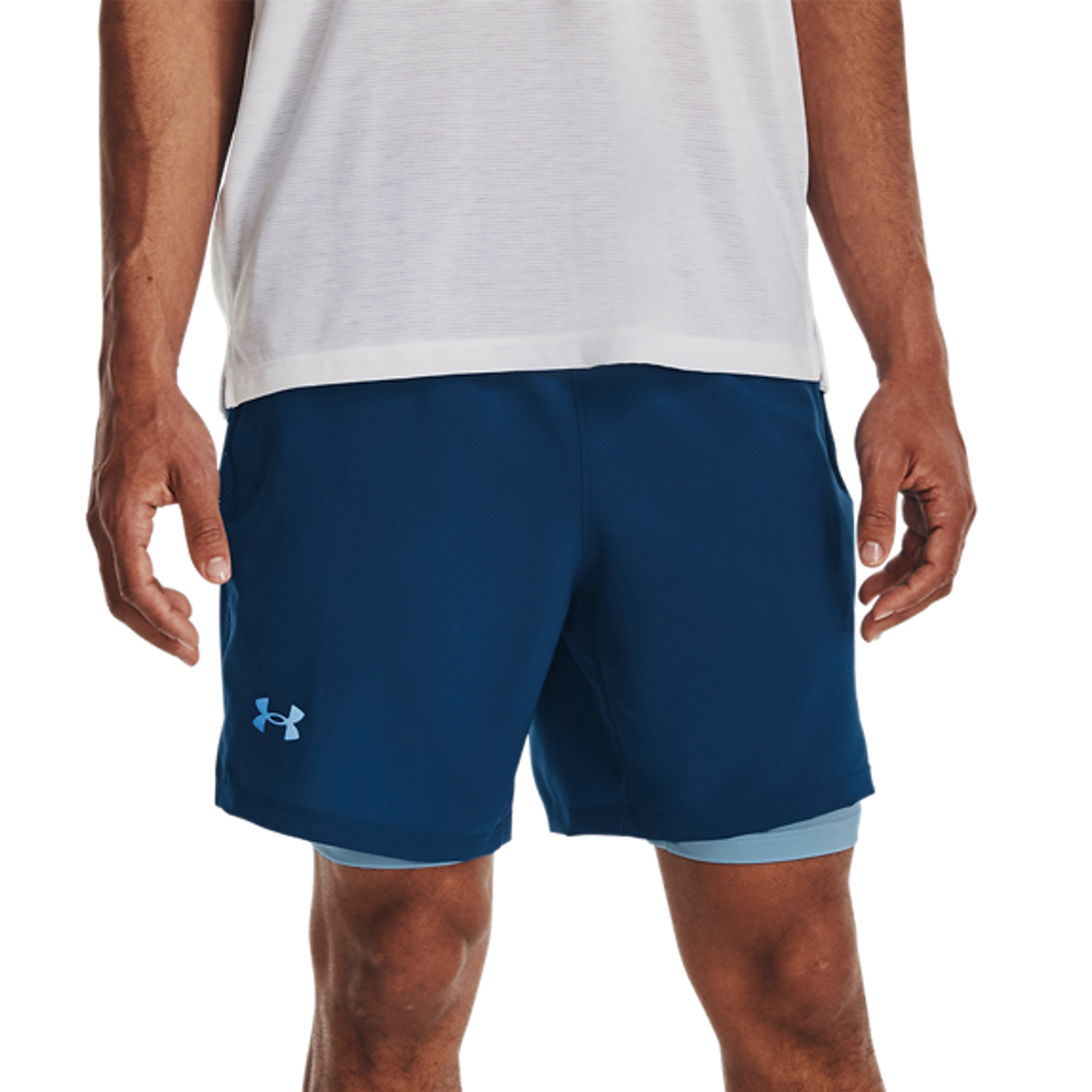 Under Armour Launch 2 in 1 7in Shorts - Varsity Blue