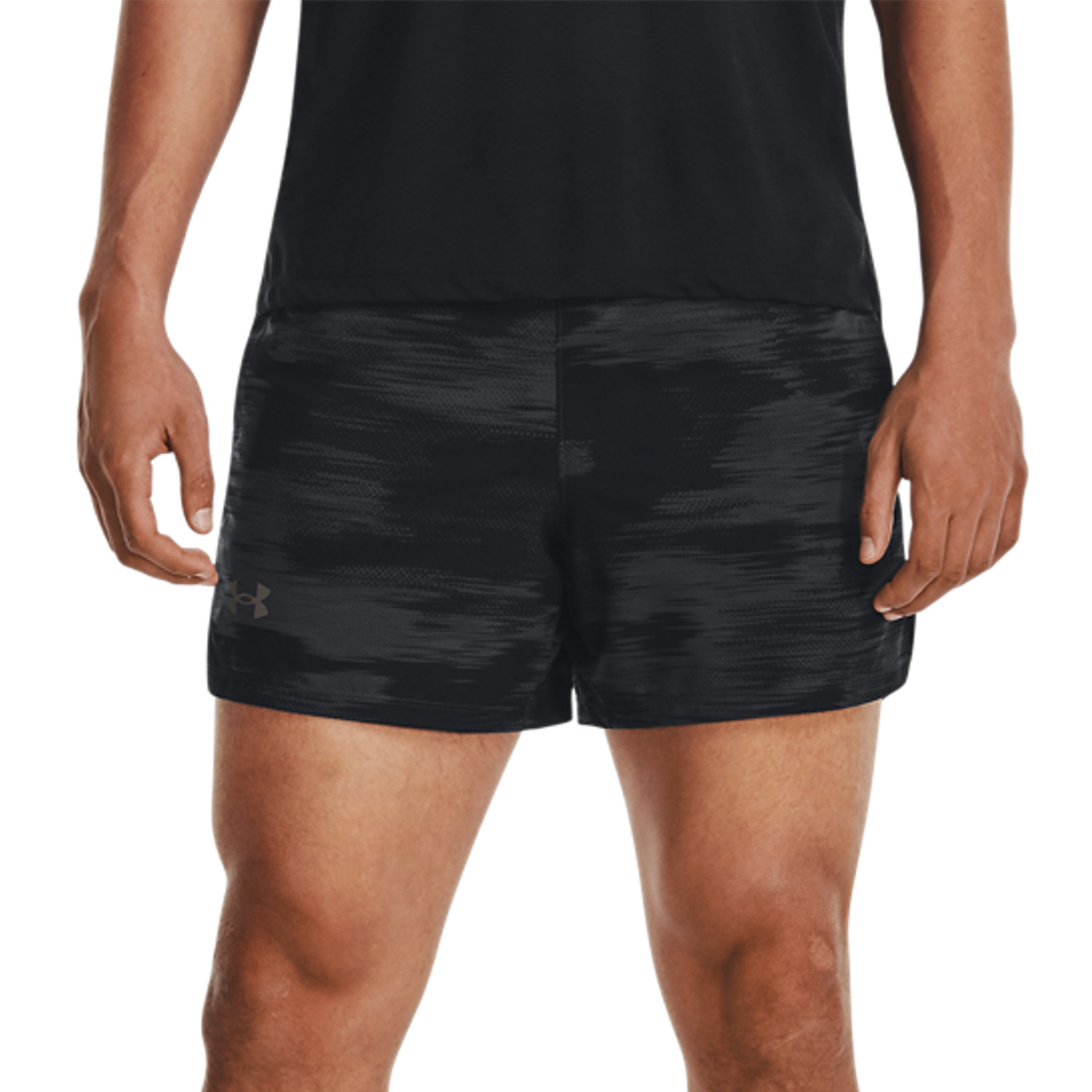 Under Armour Launch Printed 5in Shorts - Jet Gray/Black/Reflective