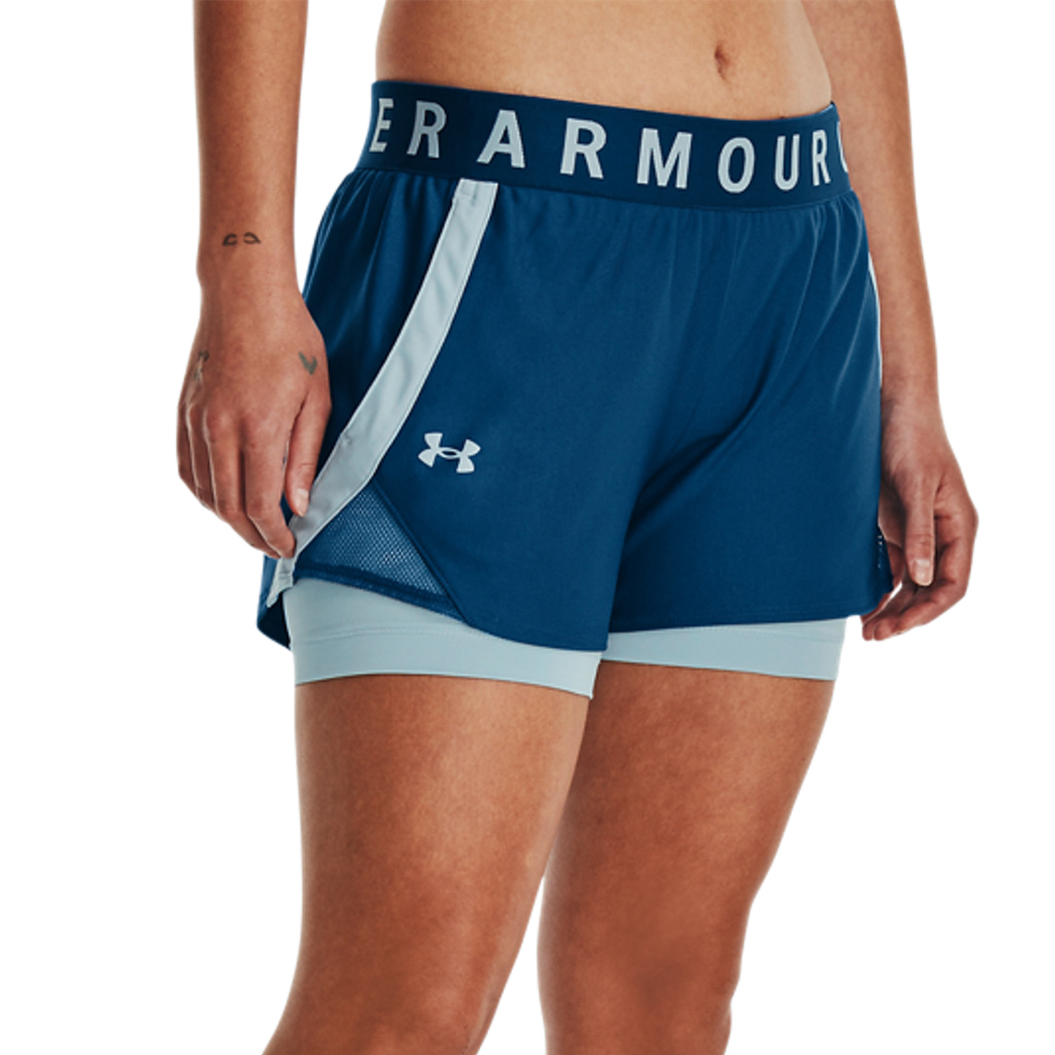 Under Armour Play Up 2 in 1 3in Pantaloncini - Varsity Blue/Blizzard