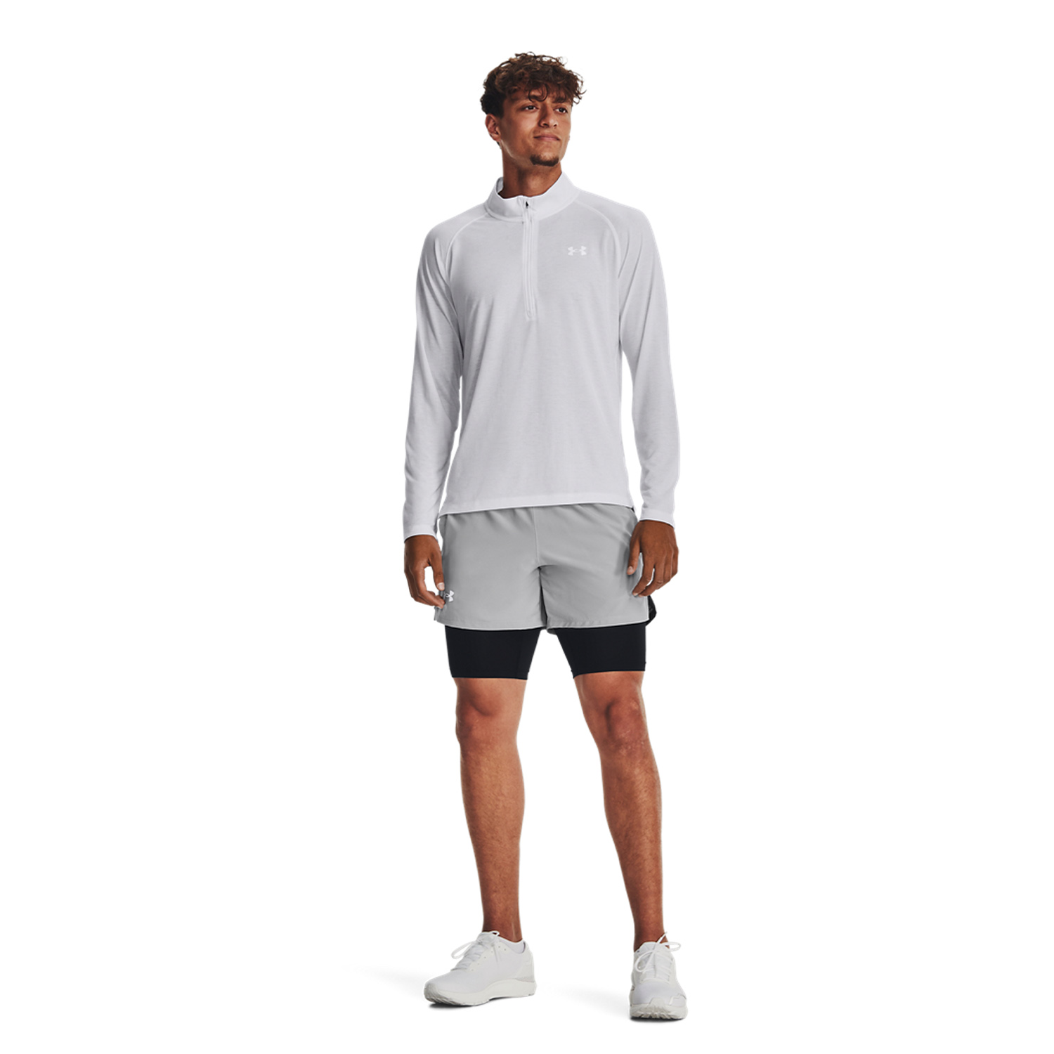 Under Armour Streaker Half Zip Shirt - White/Reflective