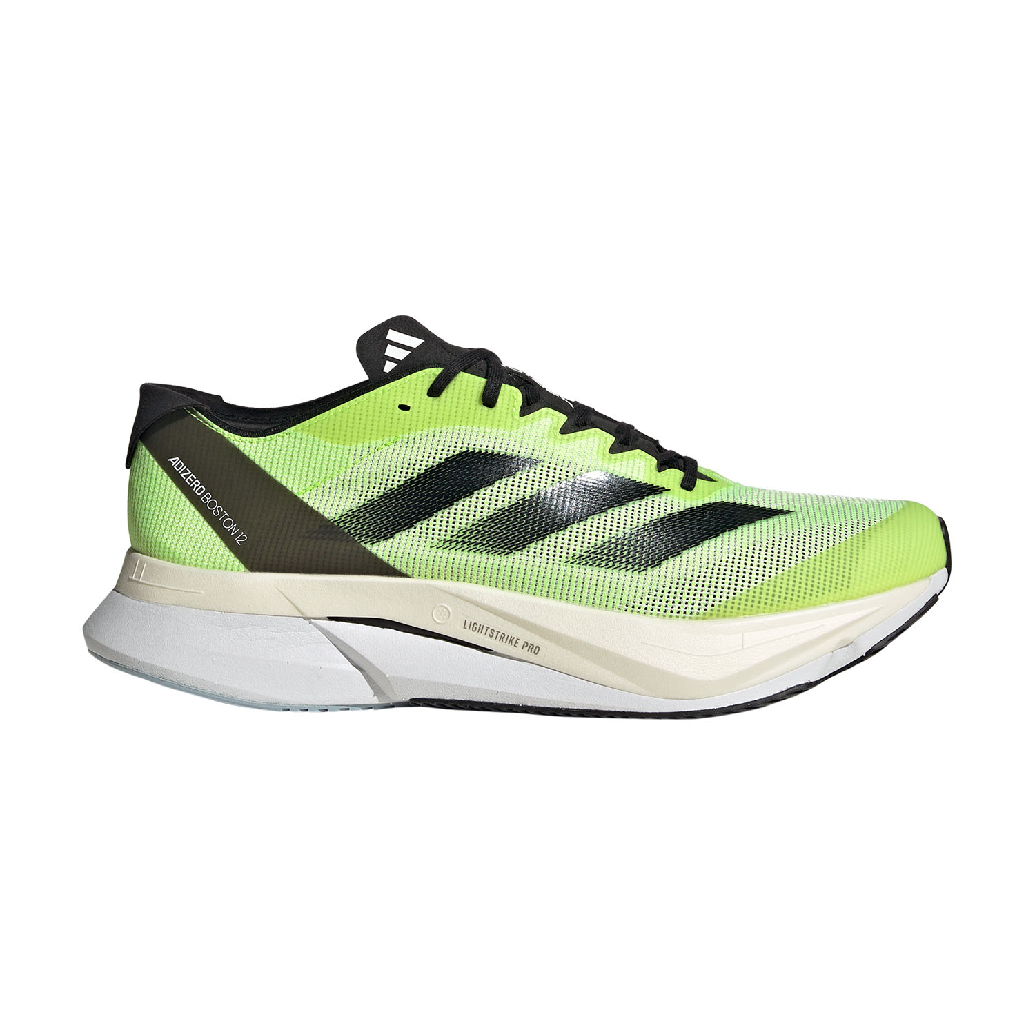adidas adizero Boston 12 - Cloud White/Core Black/Lucid Lemon