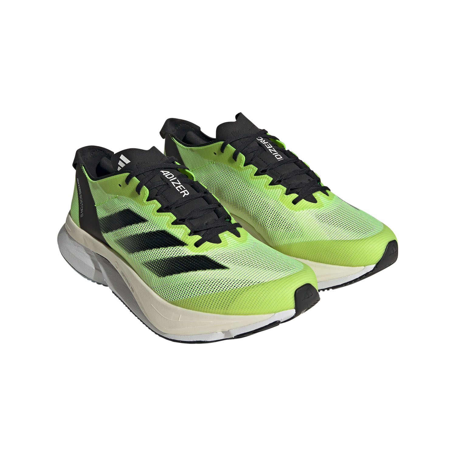 adidas adizero Boston 12 - Cloud White/Core Black/Lucid Lemon