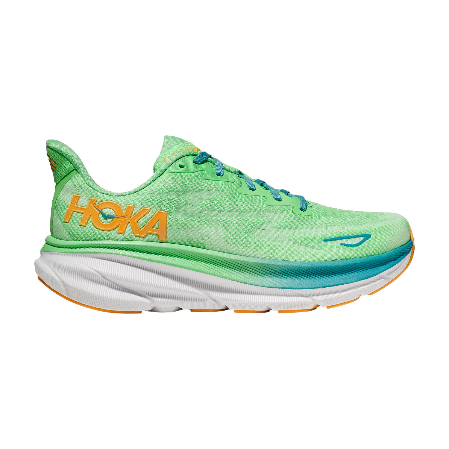 Hoka Clifton 9 Zapatillas Running Hombre Zest/Lime Glow