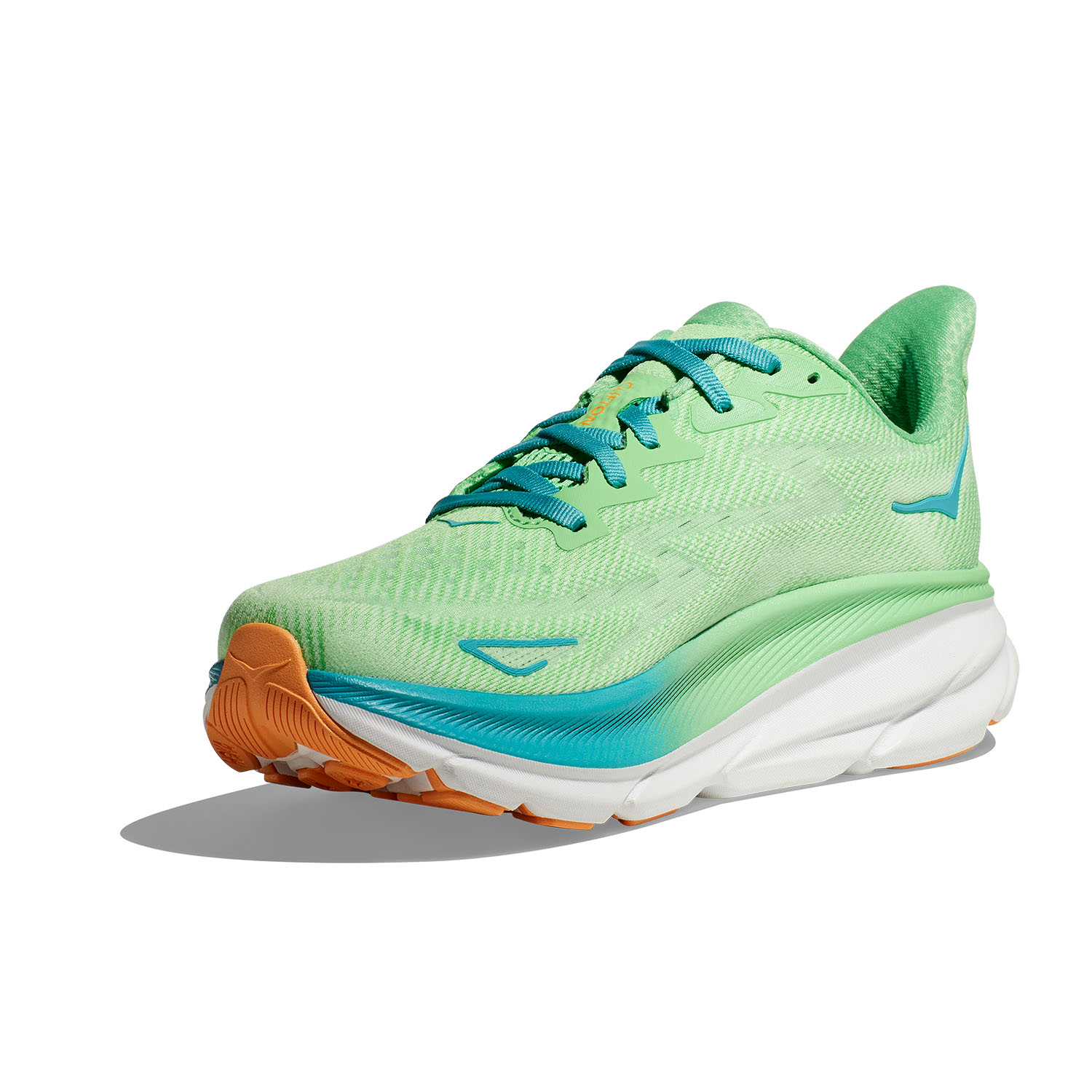 Hoka Clifton 9 Wide Men's Running Shoes - Zest/Lime Glow