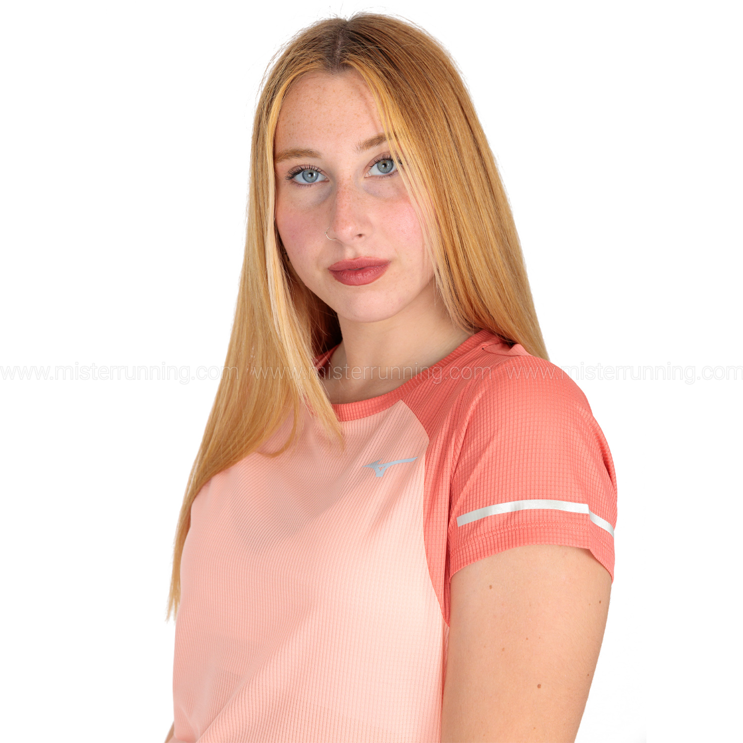 Mizuno Dryaeroflow Logo Camiseta - Apricot Blush