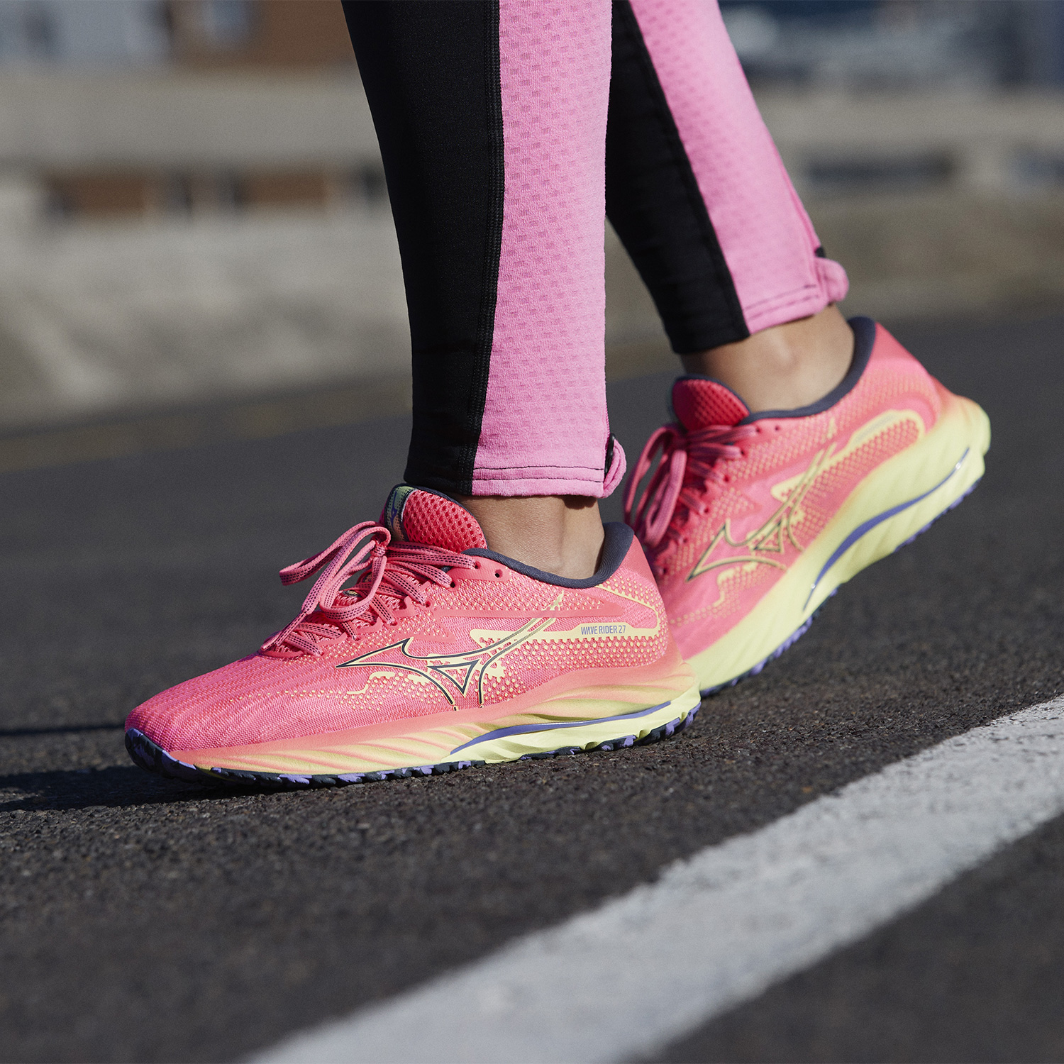 Mizuno Wave Rider 27 Women's Running Shoes - High Vis Pink