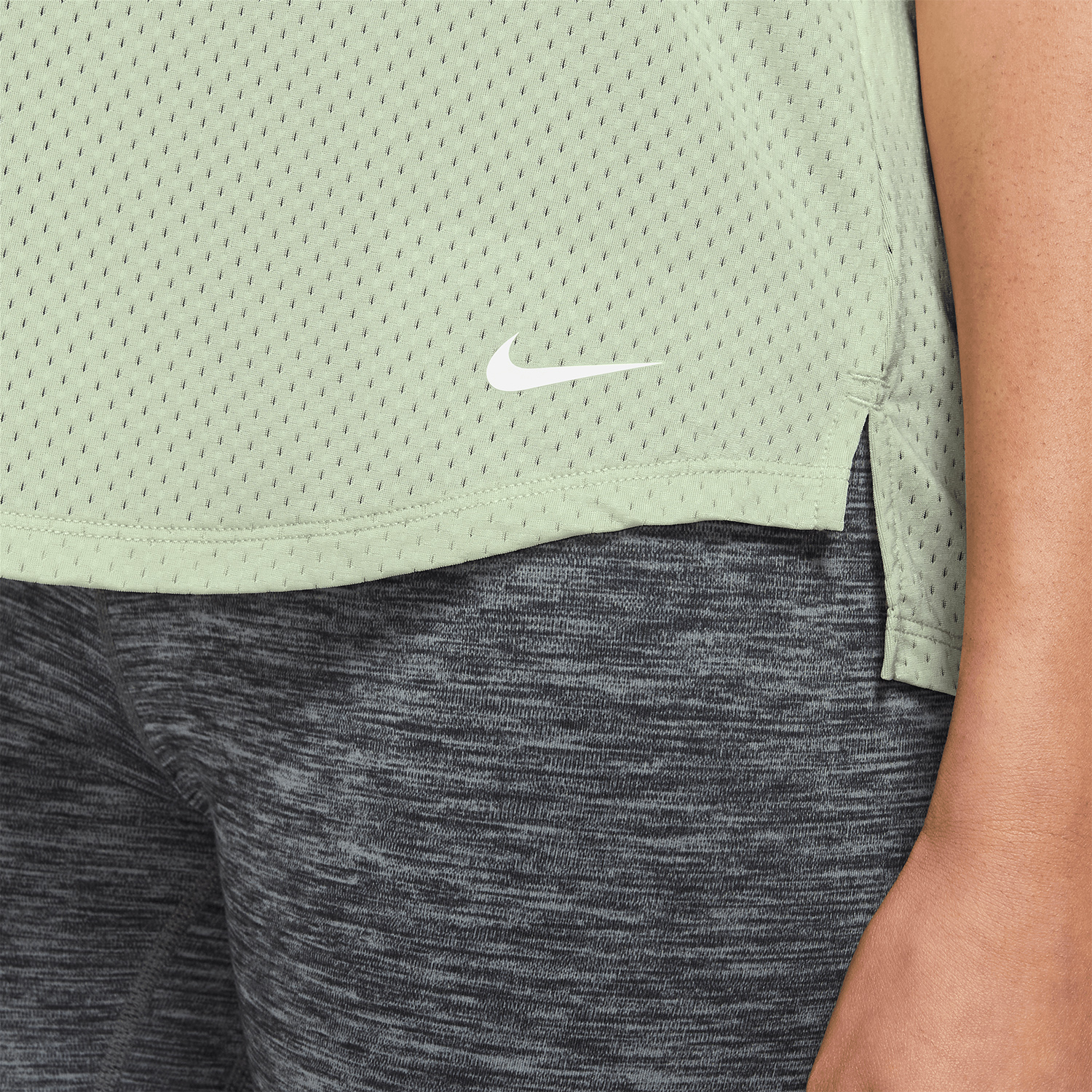 Nike Dri-FIT One Breathe Top - Honeydew/White