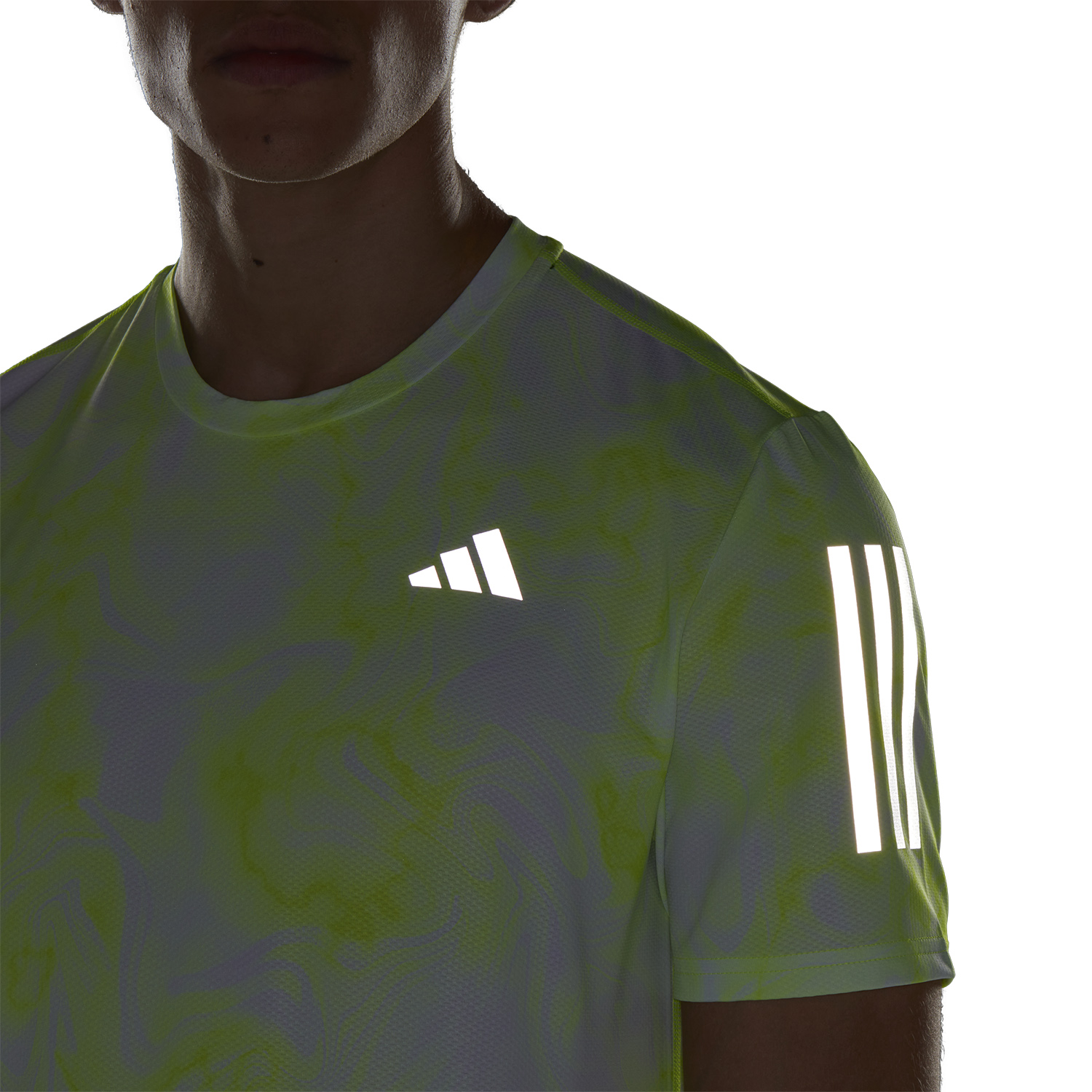 adidas Own The Run Graphic Camiseta - White/Lucid Lemon