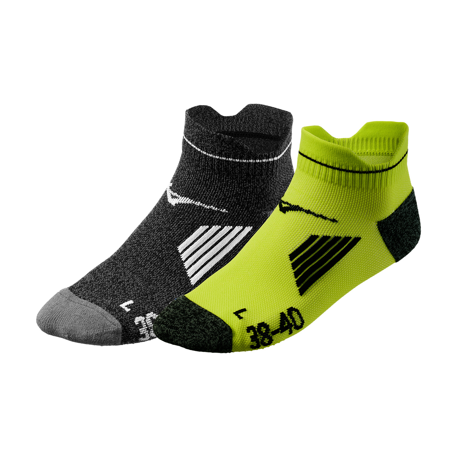 Mizuno Active x 2 Socks - Evening Primrose/Black