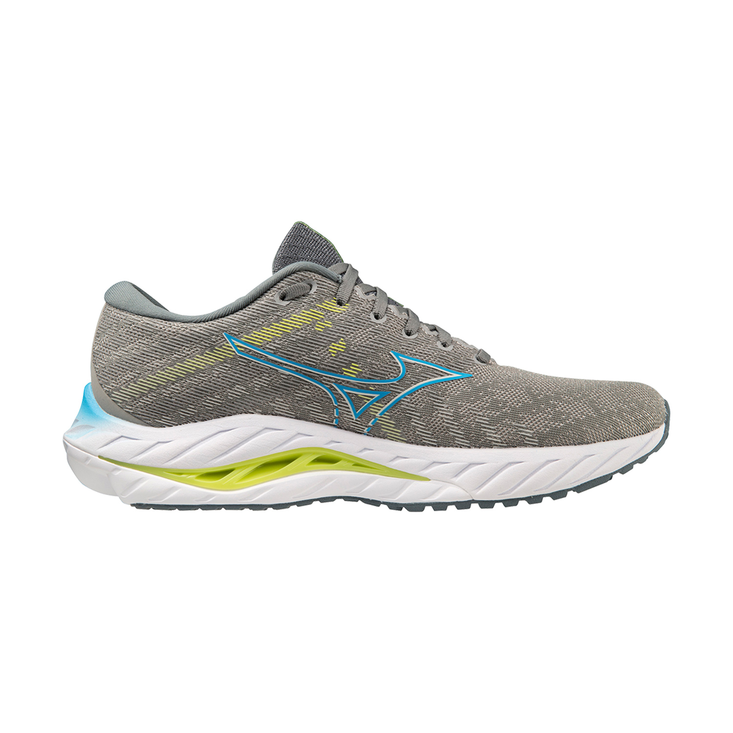 Mizuno Wave Inspire 19 - Ghost Gray/Jet Blue/Bolt 2 Neon