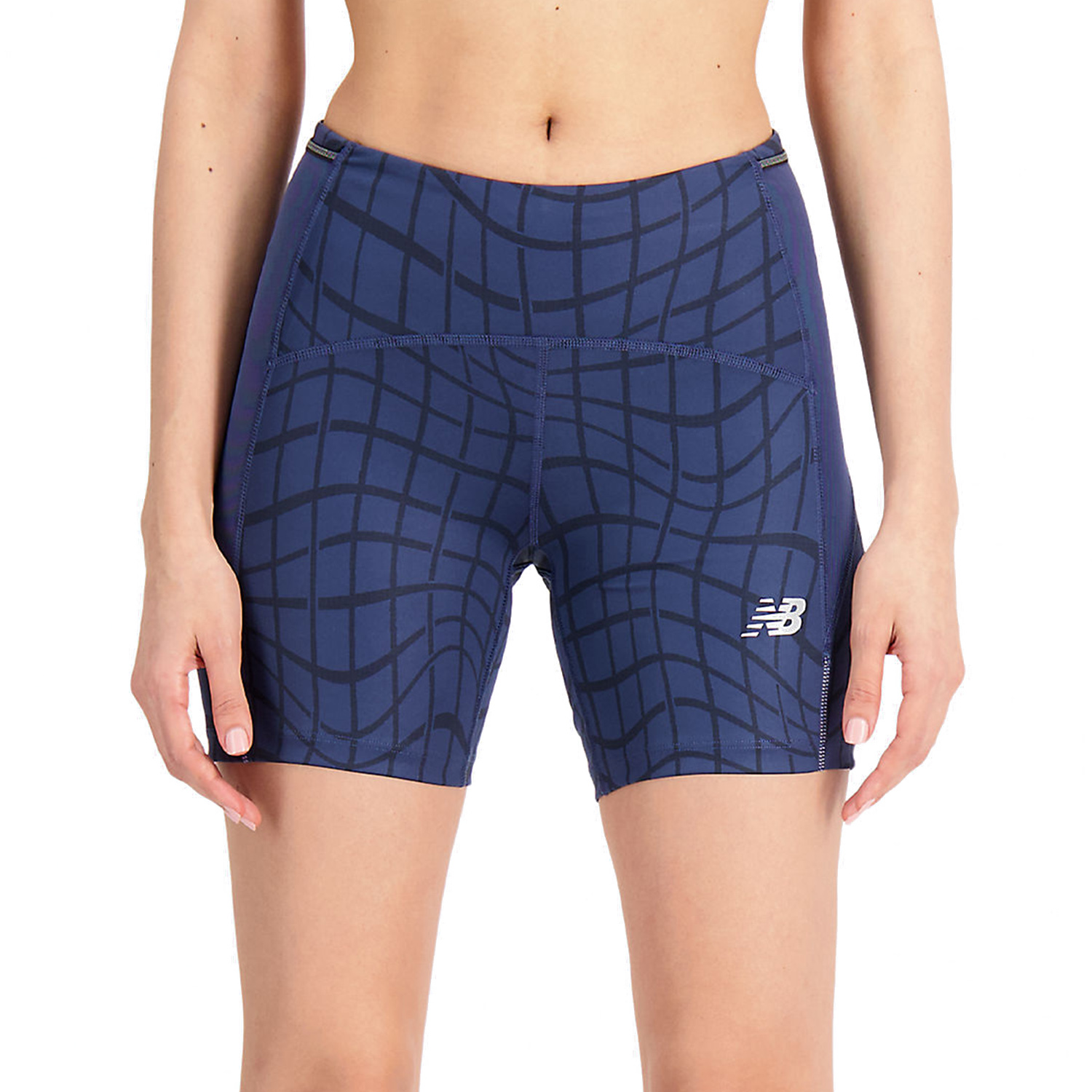 New Balance Printed Impact 6in Shorts - Navy