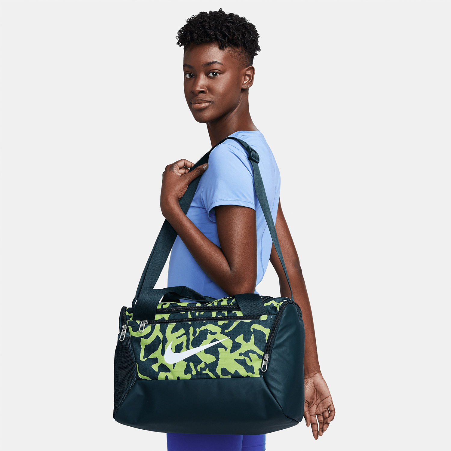 Nike Brasilia Printed Training Mini Duffle - Deep Jungle