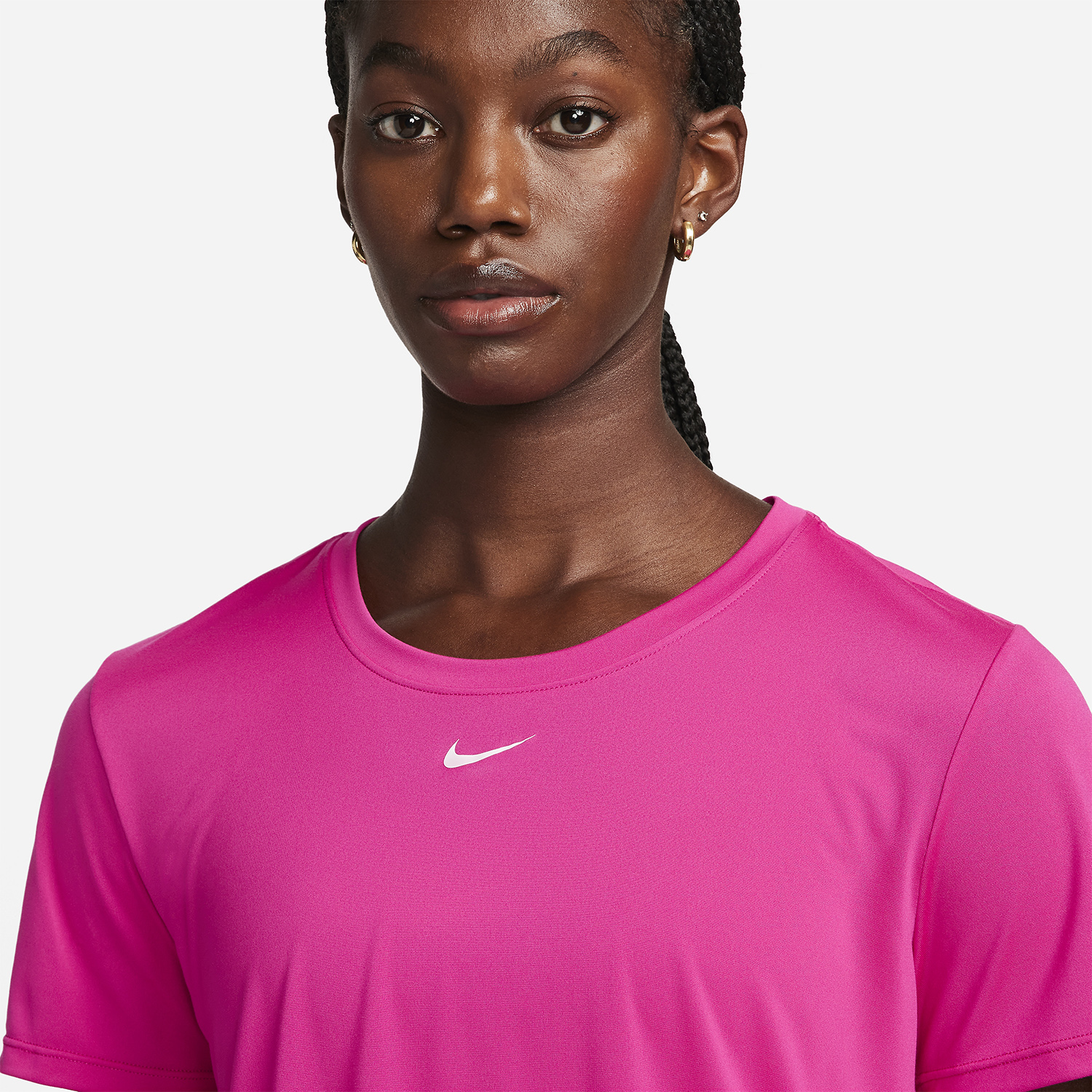 Nike One Dri-FIT Logo Camiseta - Fireberry/White
