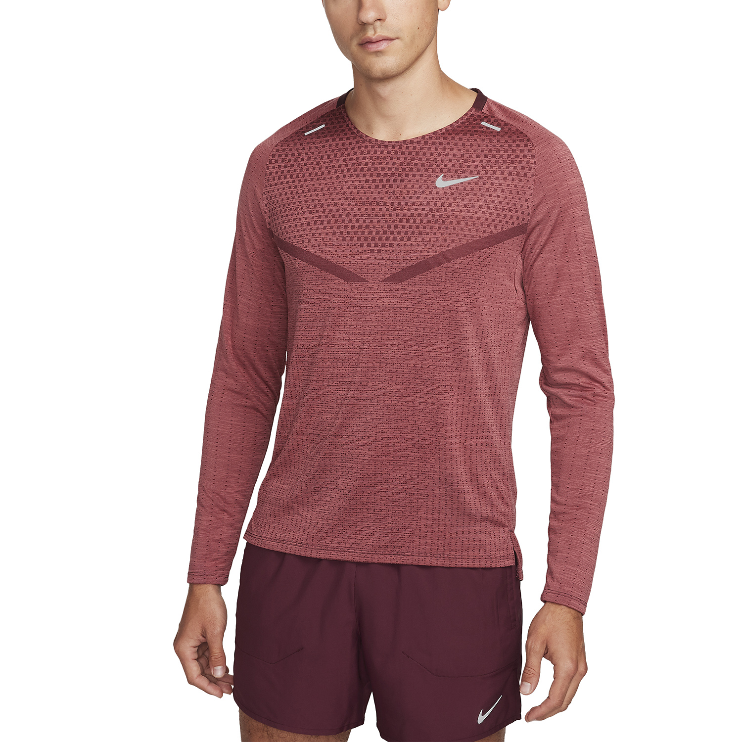 Nike TechKnit Ultra Logo Shirt - Night Maroon/Cedar/Reflective Silver