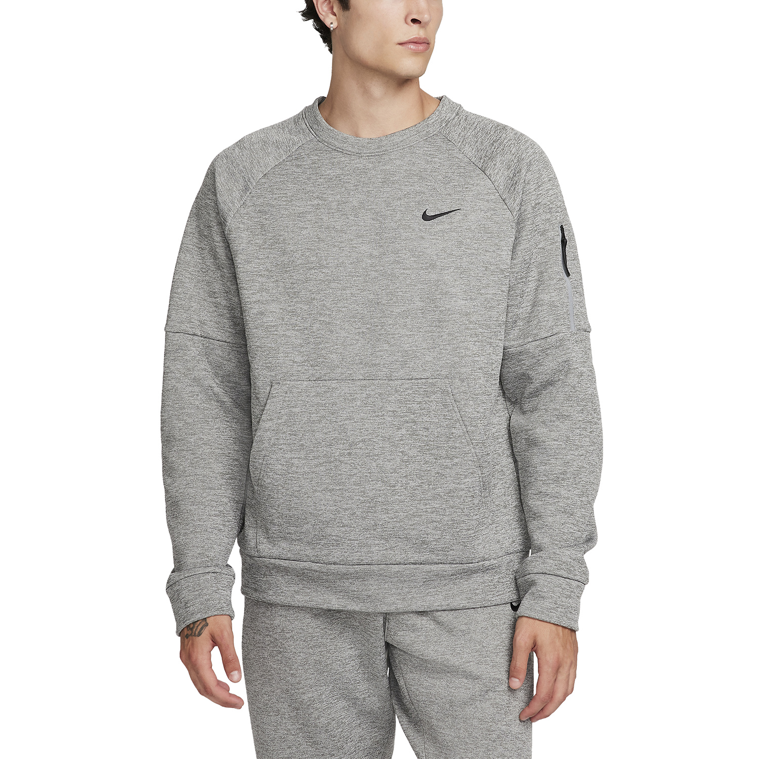 Nike Therma-FIT Crew Shirt - Dark Grey Heather/Heather/Black