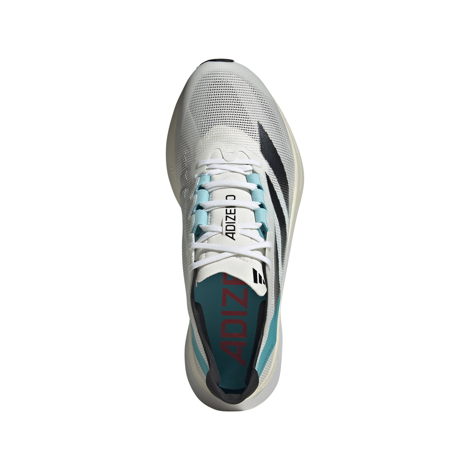 adidas adizero Boston 12 - FTW White/Core Black/Light Aqua