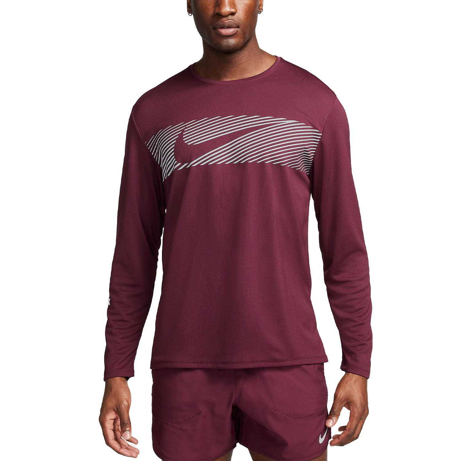 Nike Miler Flash Maglia - Night Maroon/Reflective Silver