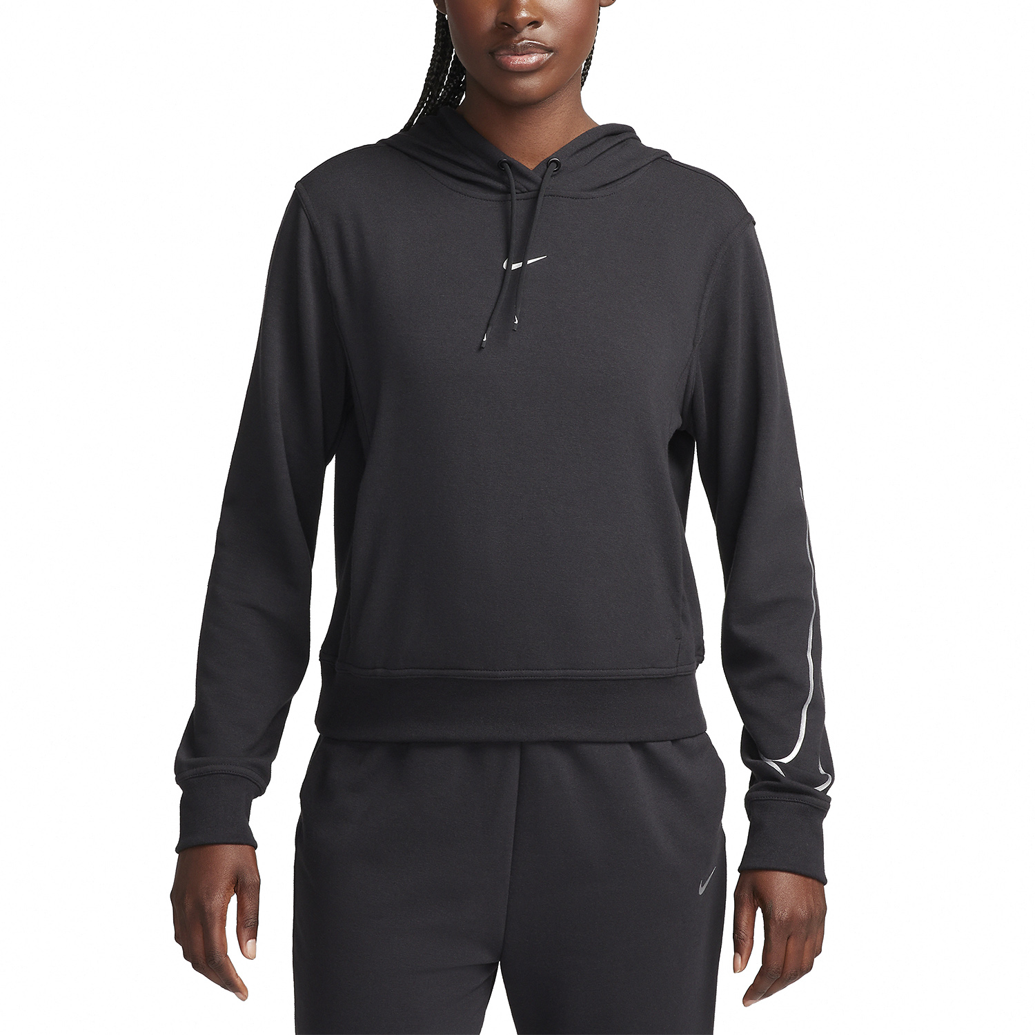 Nike Pro Dri-FIT One Sudadera - Black/Metallic Silver