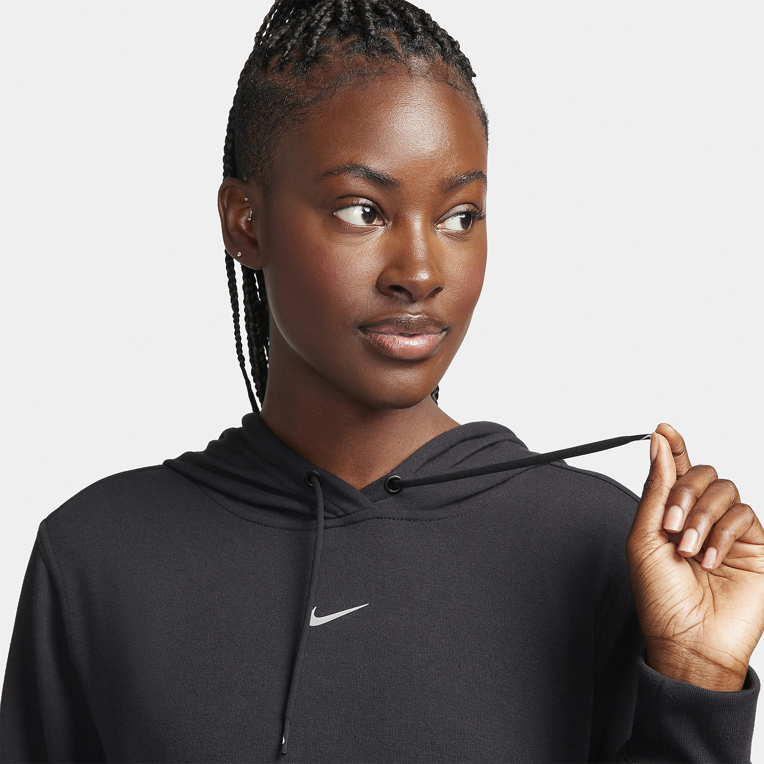 Nike Pro Dri-FIT One Sudadera - Black/Metallic Silver