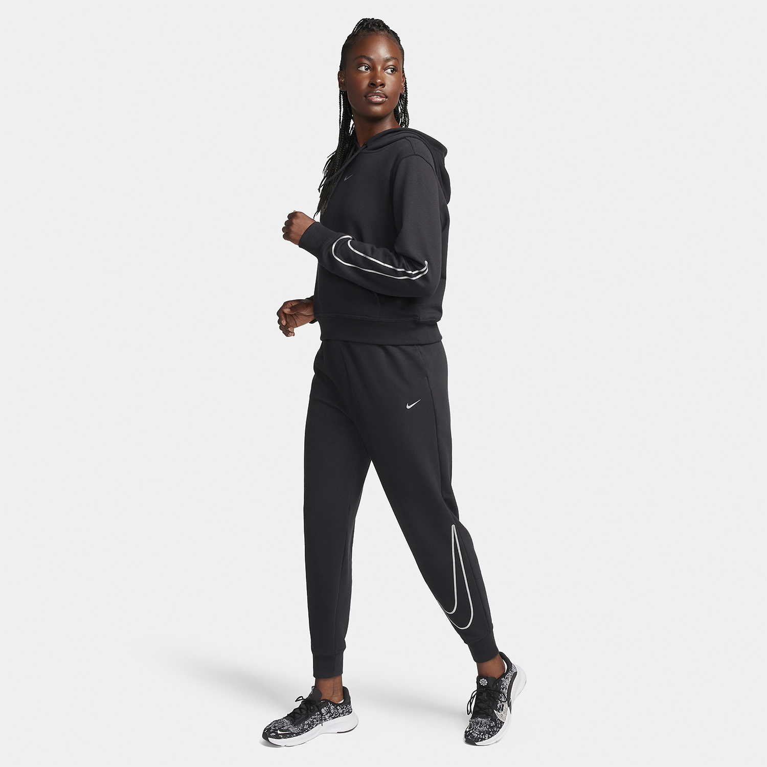 Nike Pro Dri-FIT One Felpa - Black/Metallic Silver