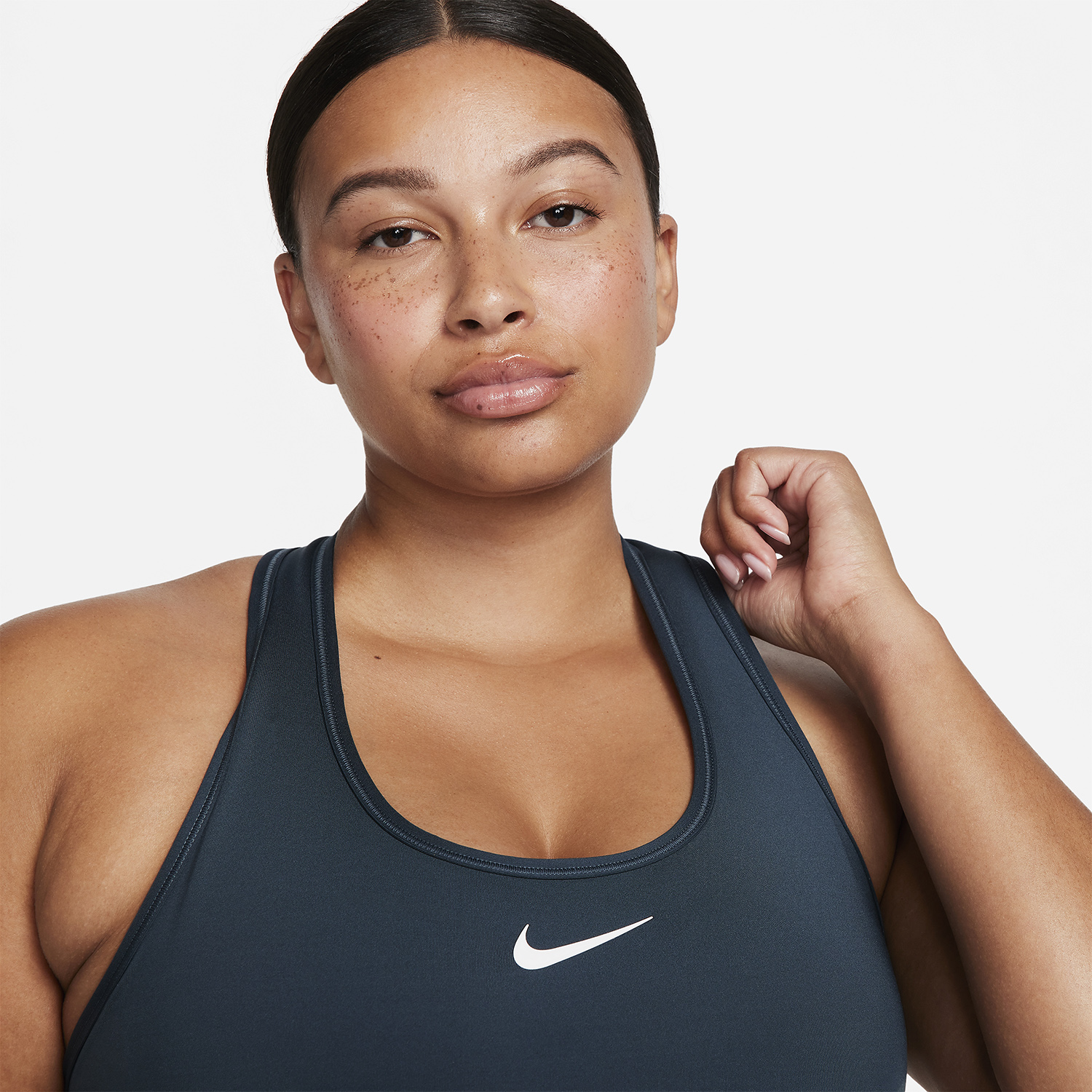 Nike Swoosh Dri-FIT Sports Bra - Deep Jungle/White