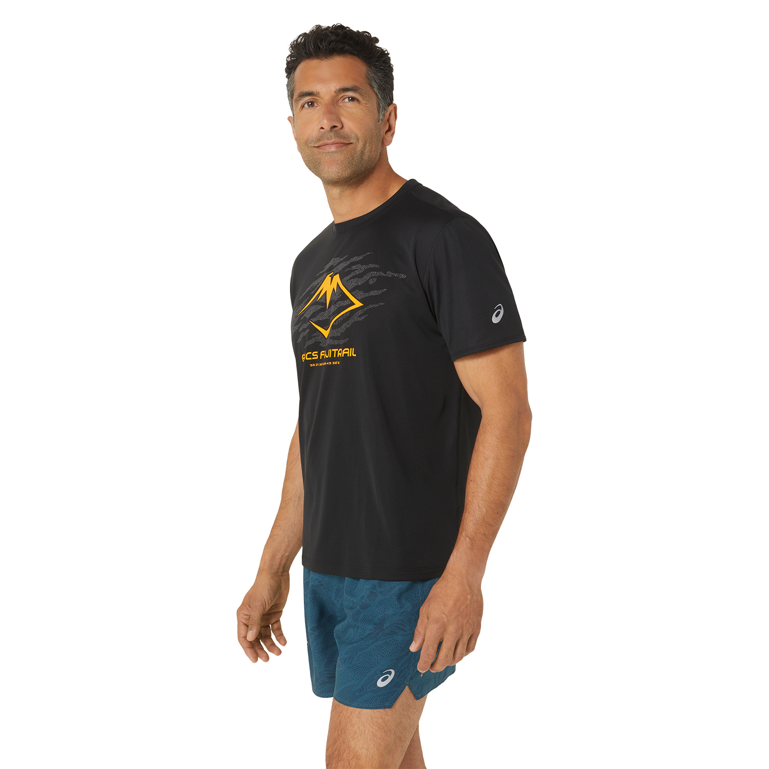 Asics Fujitrail Logo T-Shirt - Performance Black/Carbon/Fellow Yellow