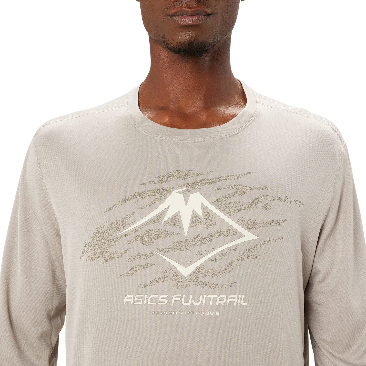 Asics Fujitrail Logo Camisa - Moonrock/Mantle Green/Oatmeal