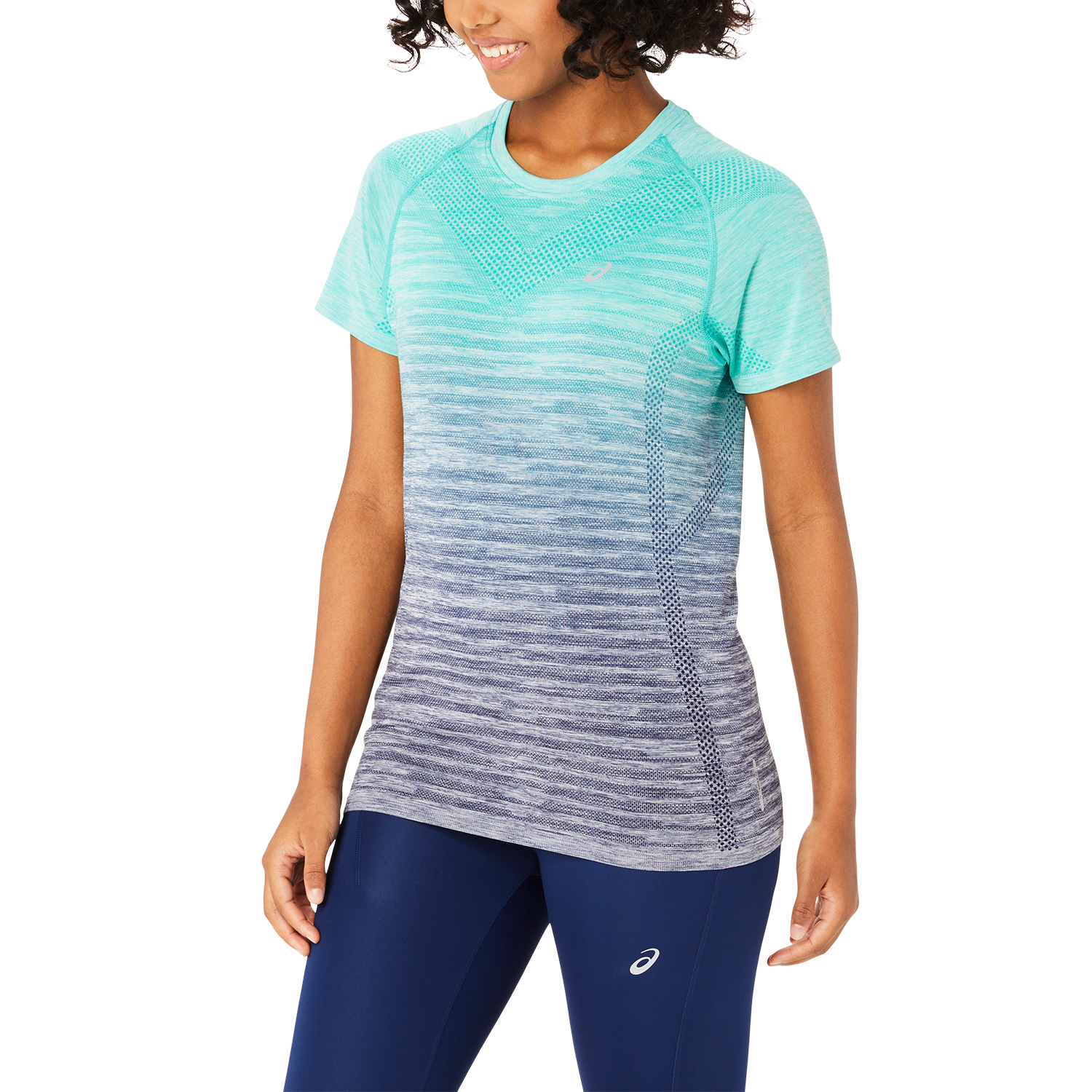 Asics Seamless T-Shirt - Aurora Green/Blue Expanse